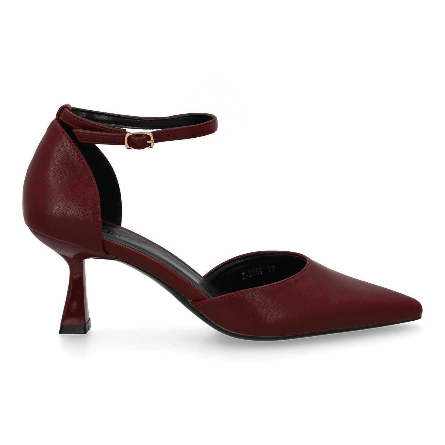 Zapato Burdeos  De Salon Con Tacon Fino Stiletto