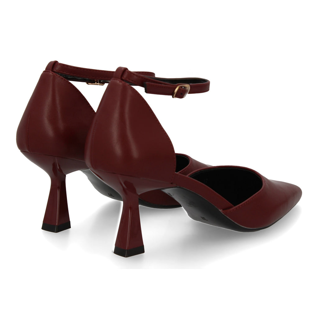 Zapato Burdeos  De Salon Con Tacon Fino Stiletto