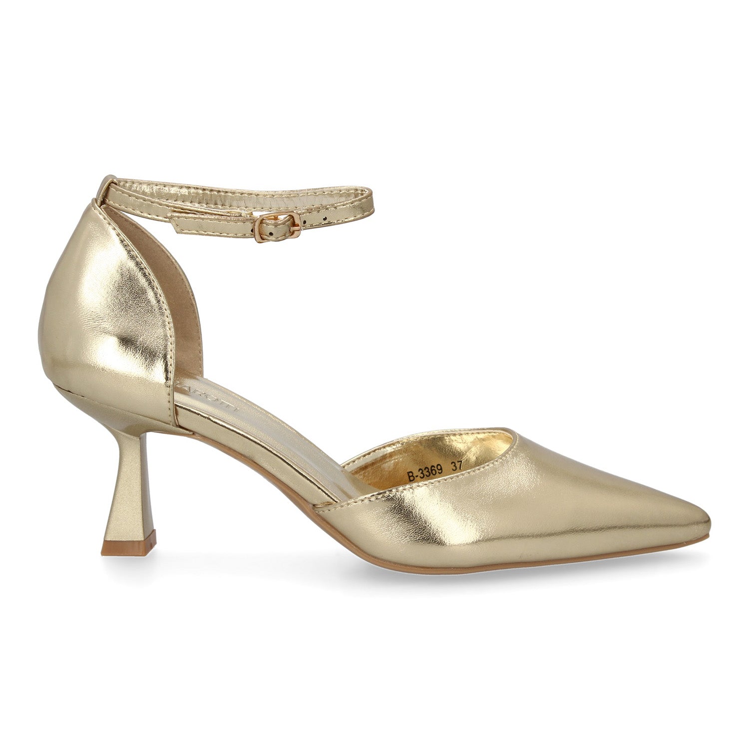 Zapato Dorado De Salon Con Tacon Fino Stiletto