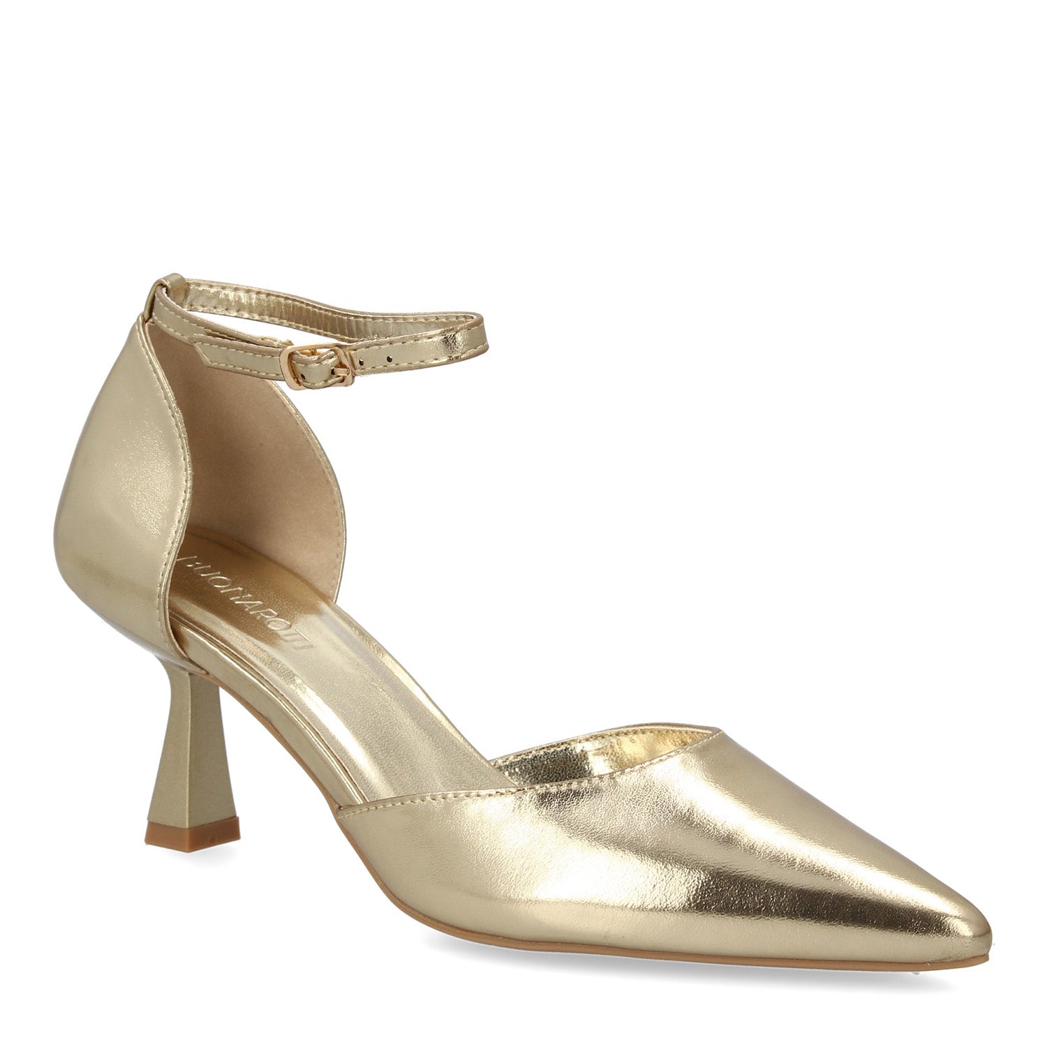 Zapato Dorado De Salon Con Tacon Fino Stiletto
