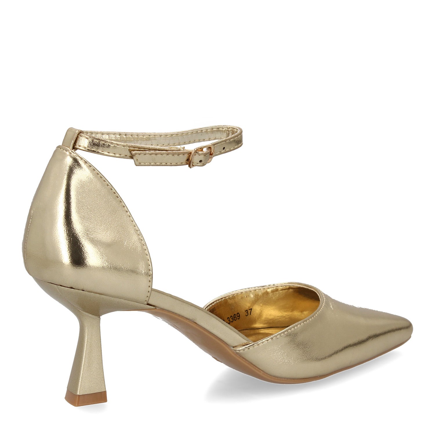 Zapato Dorado De Salon Con Tacon Fino Stiletto