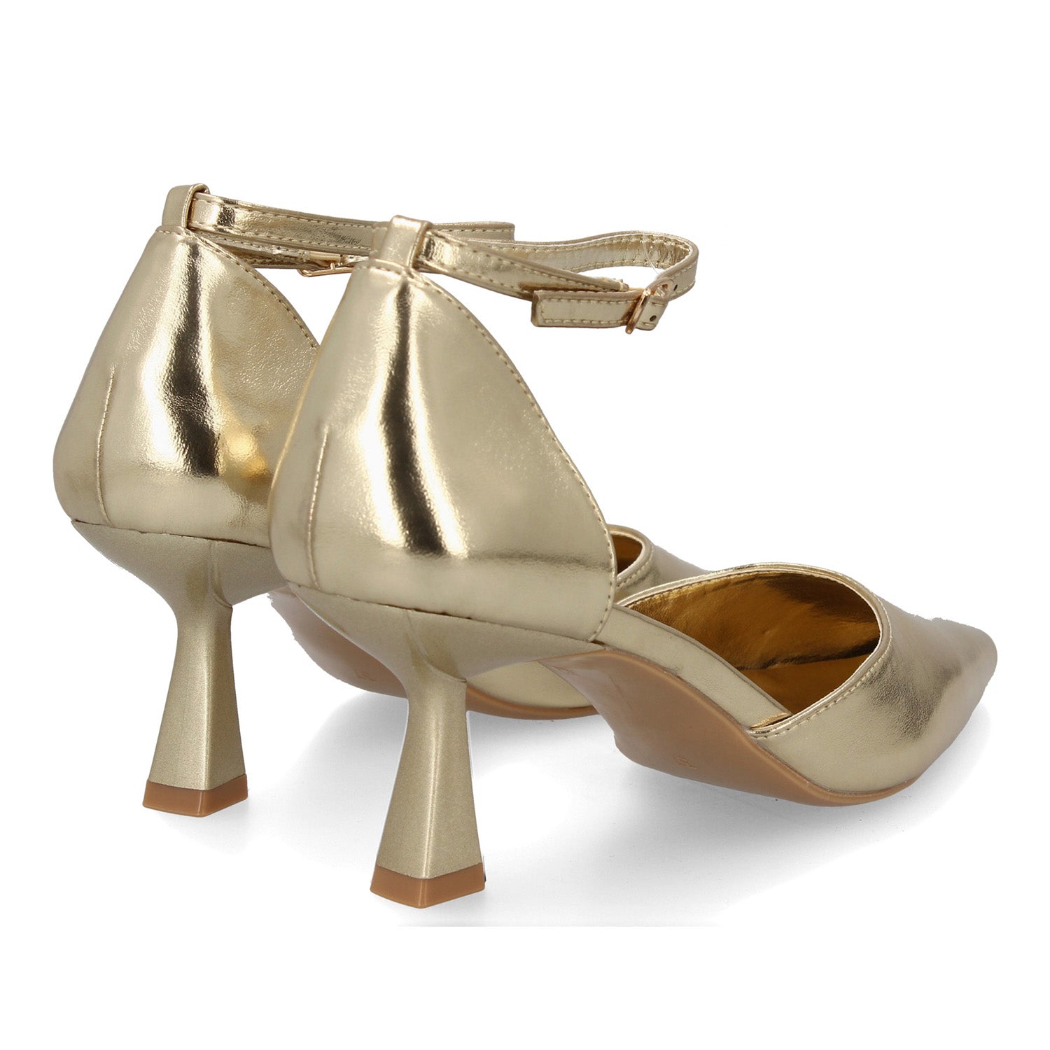 Zapato Dorado De Salon Con Tacon Fino Stiletto