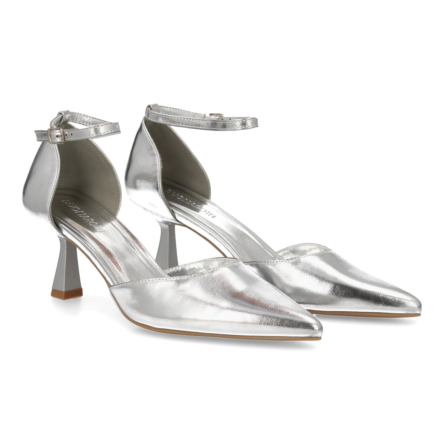 Zapato Plateado  De Salon Con Tacon Fino Stiletto