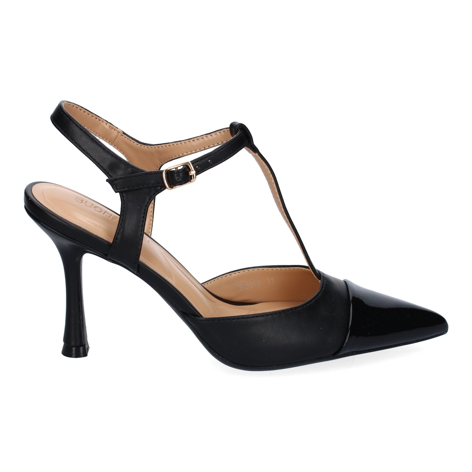 Zapato Negro de Salon Elegante Y Moderno de Tacon  Fino  Y Punta Fina para Mujer