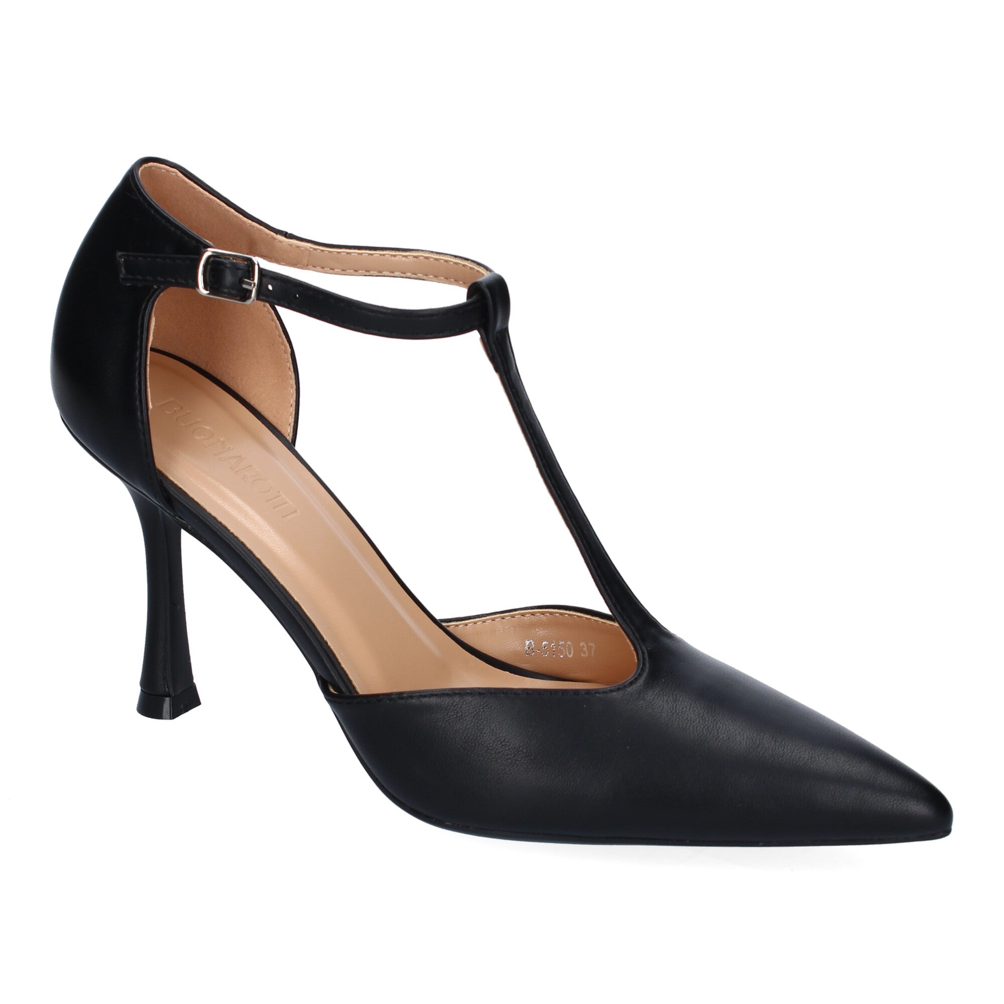 Zapato Negro de Salon Elegante Y Moderno de Tacon  Fino  Y Punta Fina para Mujer