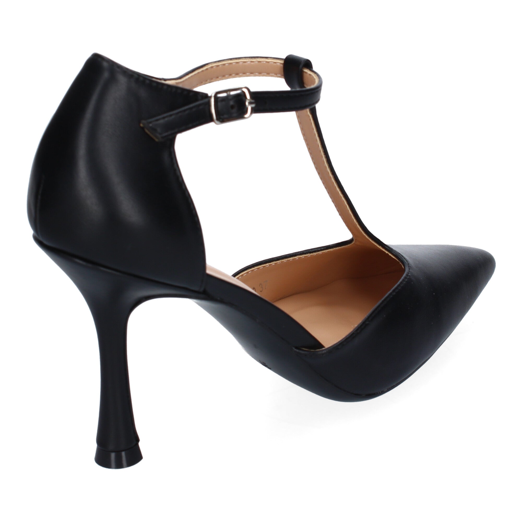 Zapato Negro de Salon Elegante Y Moderno de Tacon  Fino  Y Punta Fina para Mujer