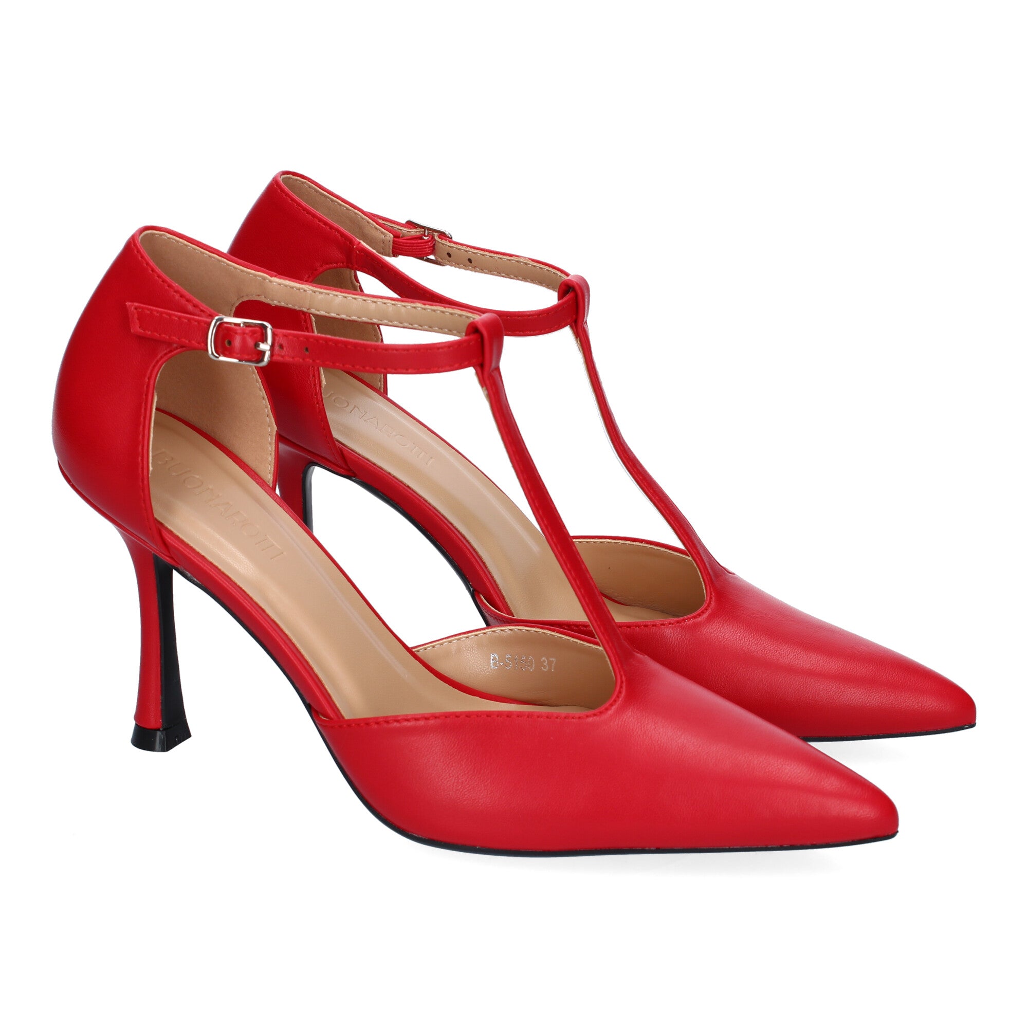 Zapato Rojo de Salon Elegante Y Moderno de Tacon  Fino  Y Punta Fina para Mujer