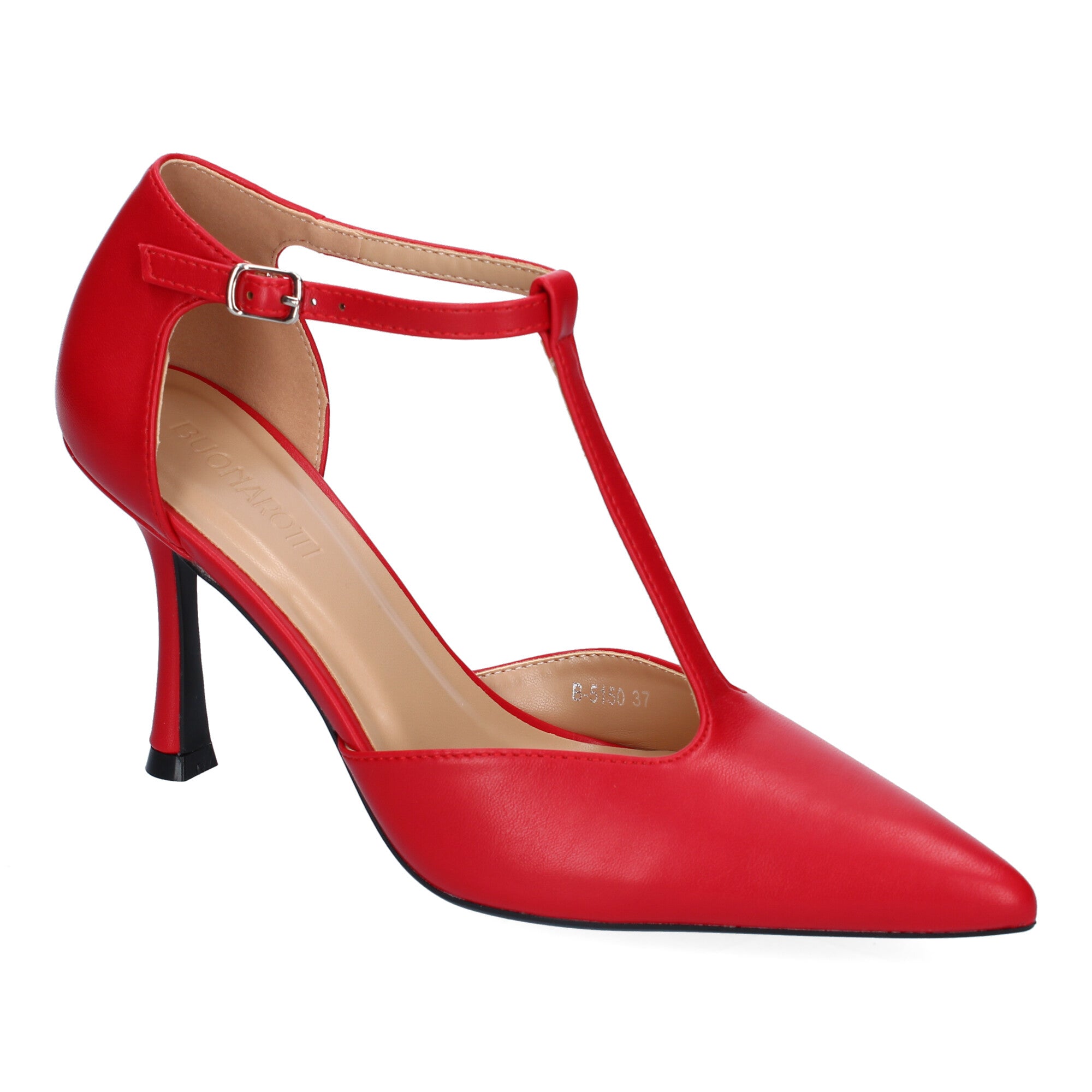 Zapato Rojo de Salon Elegante Y Moderno de Tacon  Fino  Y Punta Fina para Mujer