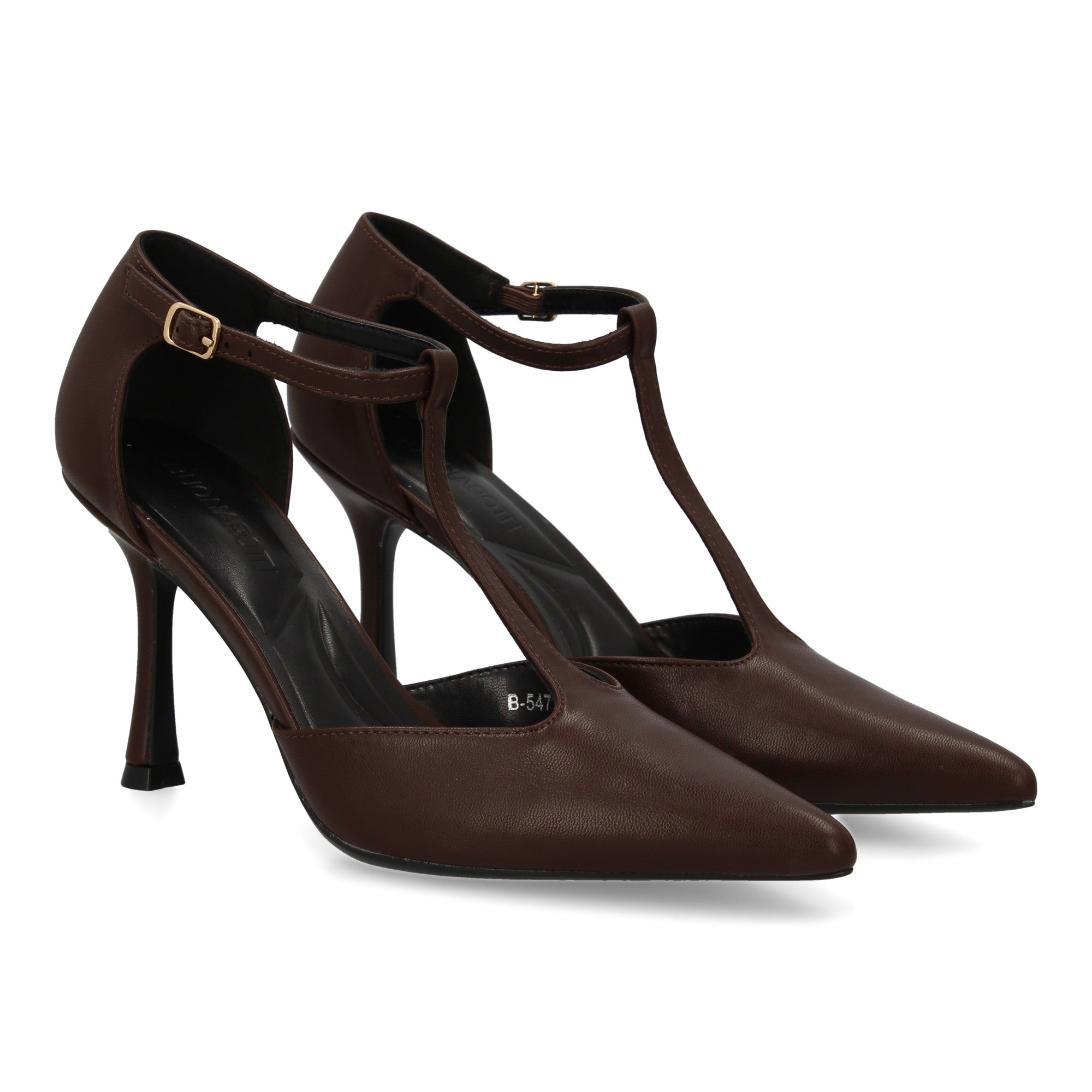 Zapato Marron De Salon Con Tacon Fino Stiletto