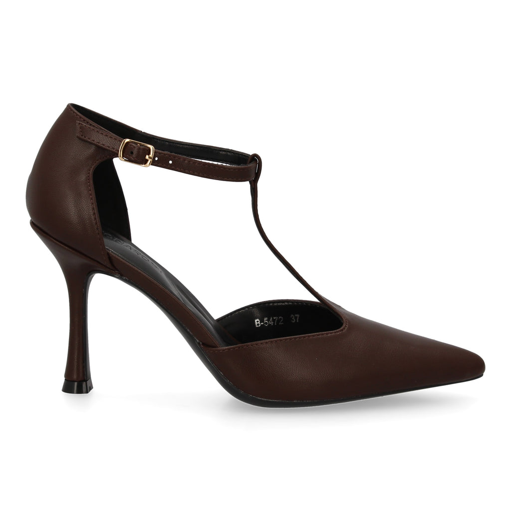 Zapato Marron De Salon Con Tacon Fino Stiletto
