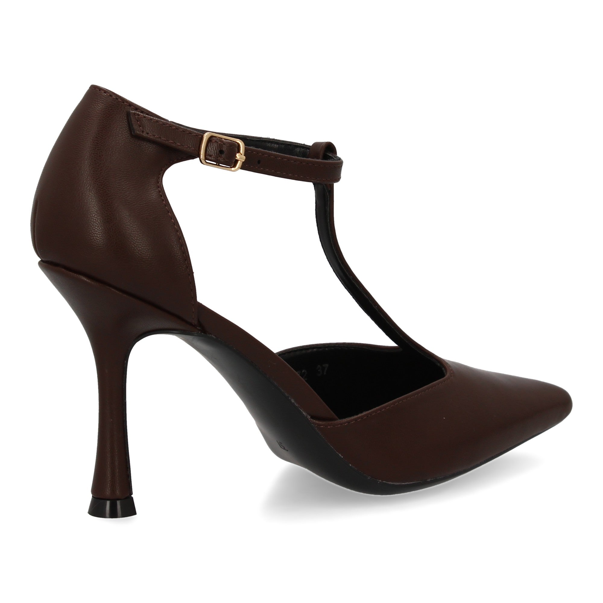 Zapato Marron De Salon Con Tacon Fino Stiletto