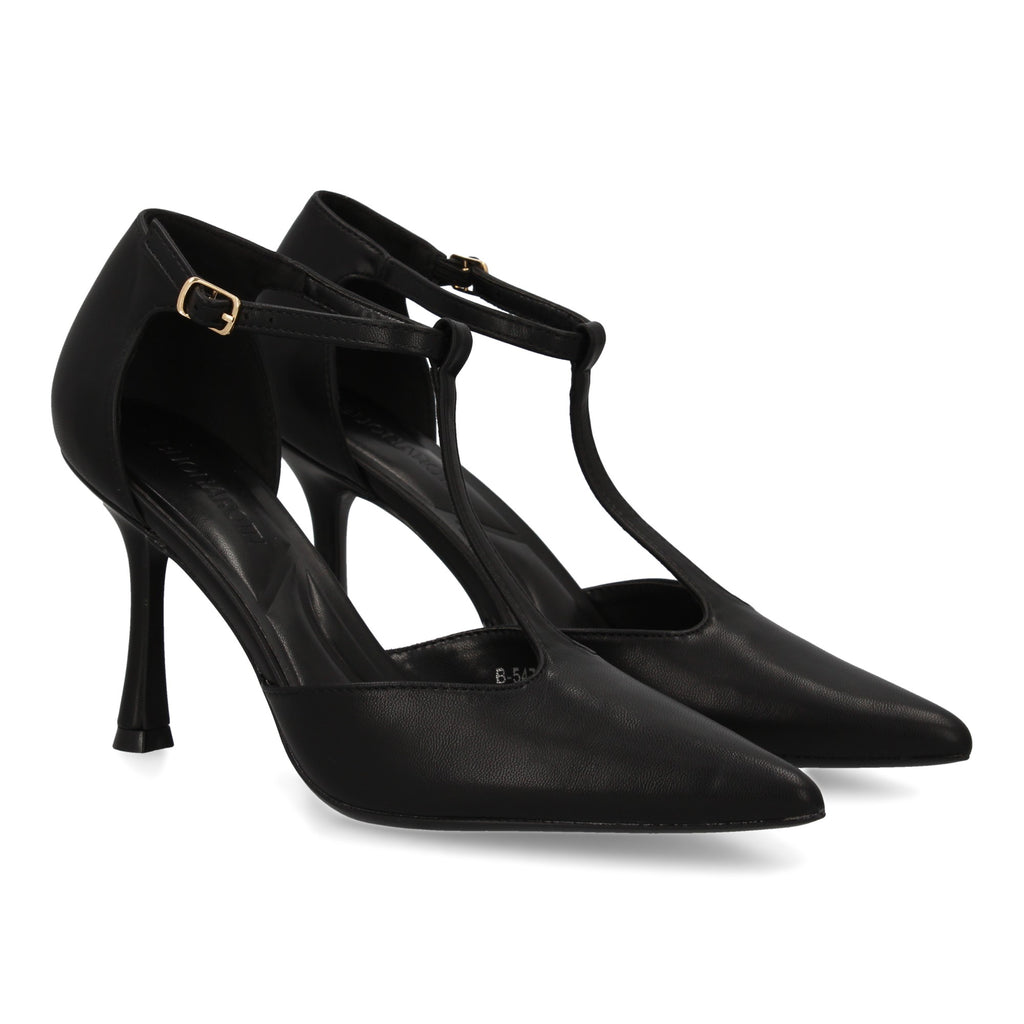 Zapato Negro  De Salon Con Tacon Fino Stiletto