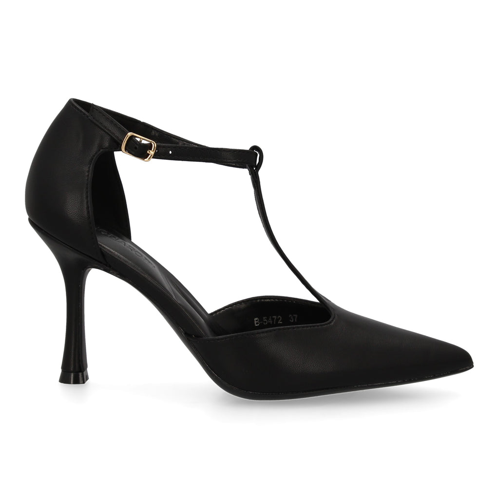 Zapato Negro  De Salon Con Tacon Fino Stiletto