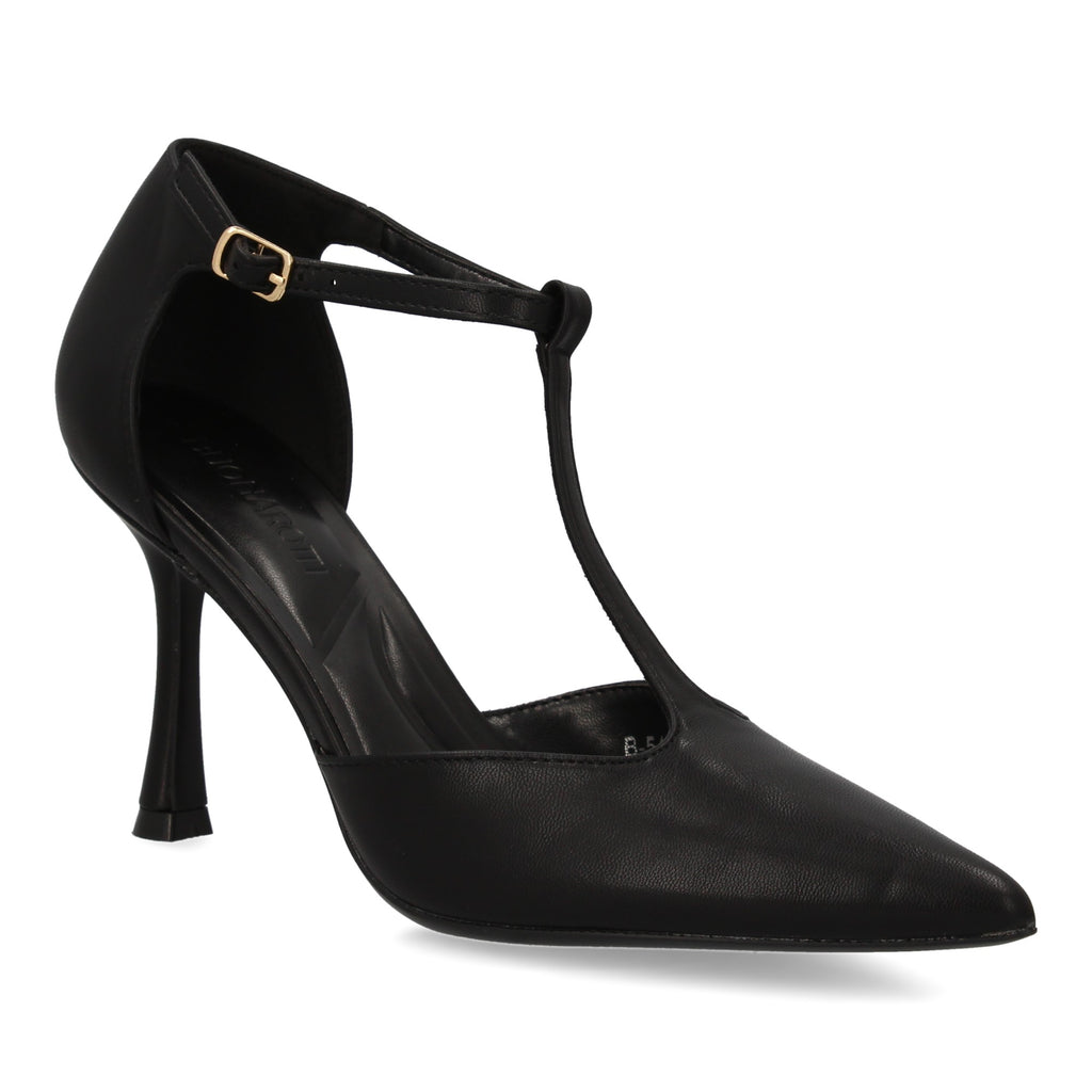 Zapato Negro  De Salon Con Tacon Fino Stiletto