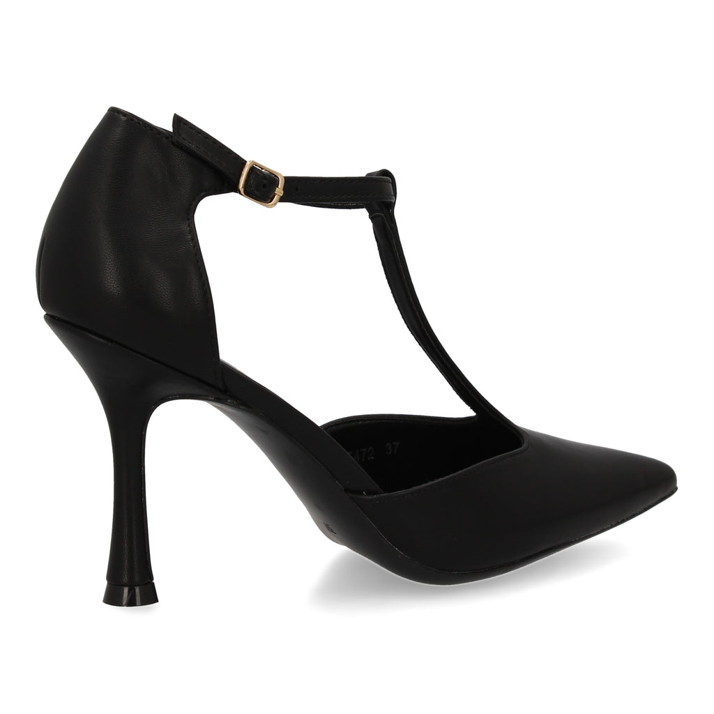 Zapato Negro  De Salon Con Tacon Fino Stiletto