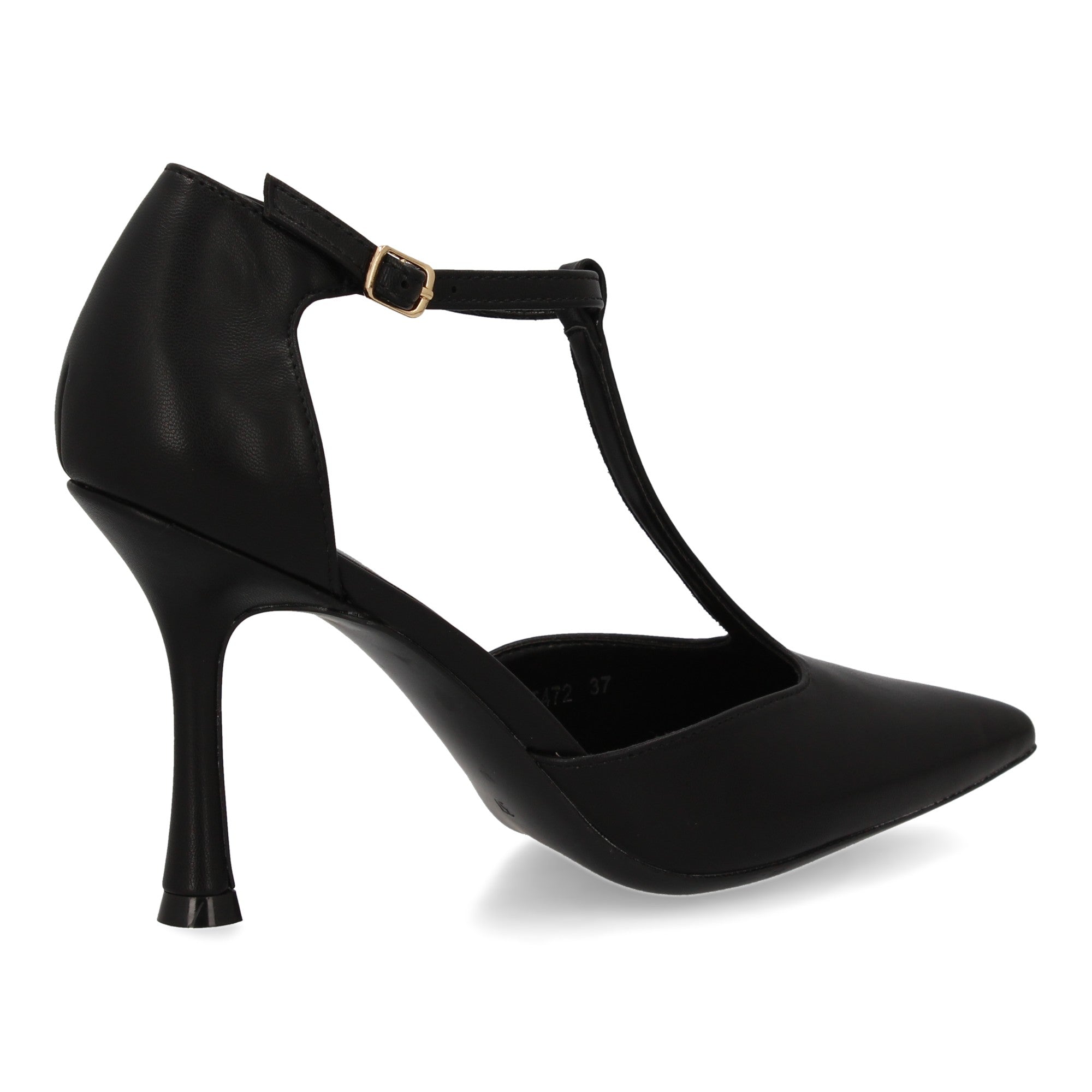 Zapato Negro  De Salon Con Tacon Fino Stiletto
