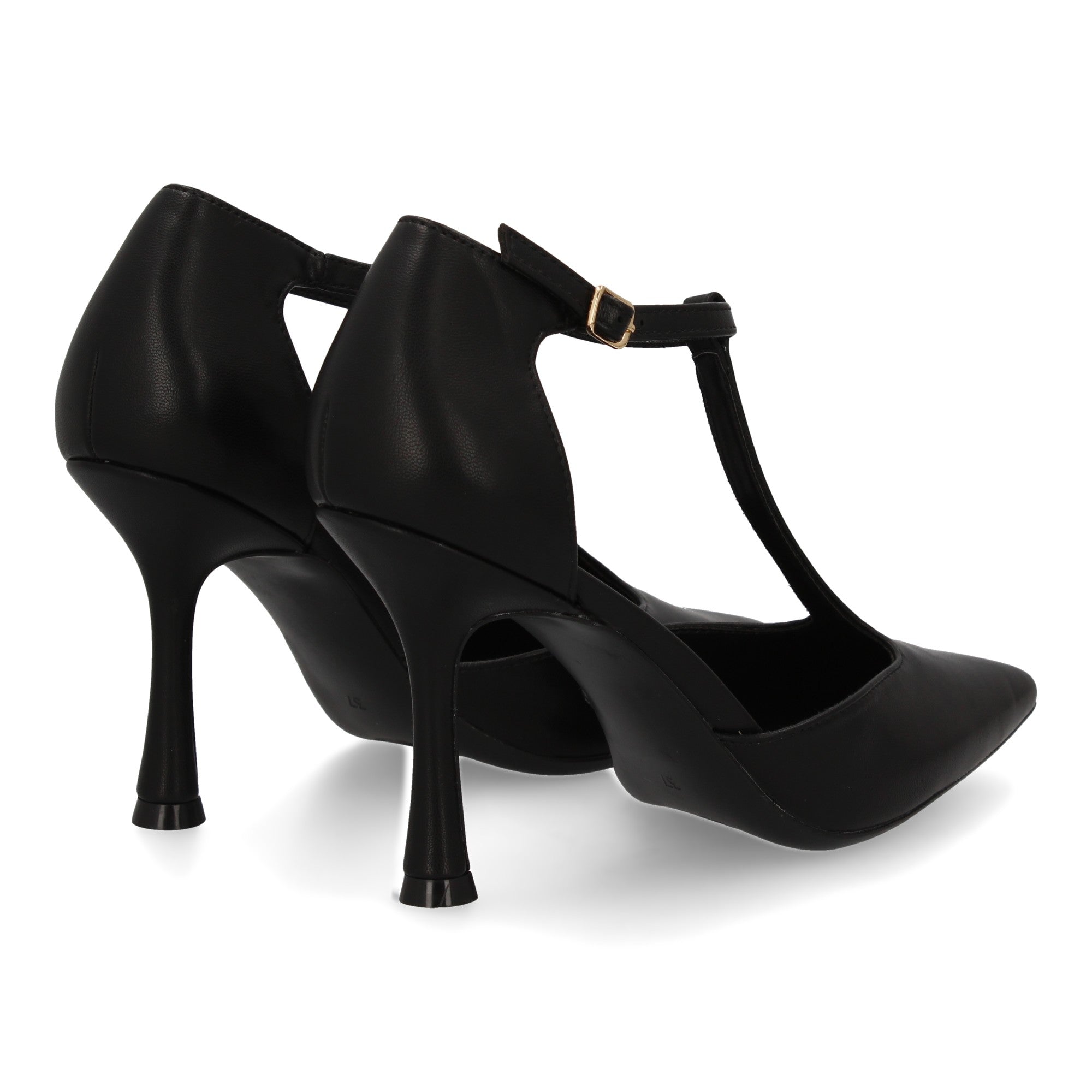 Zapato Negro  De Salon Con Tacon Fino Stiletto