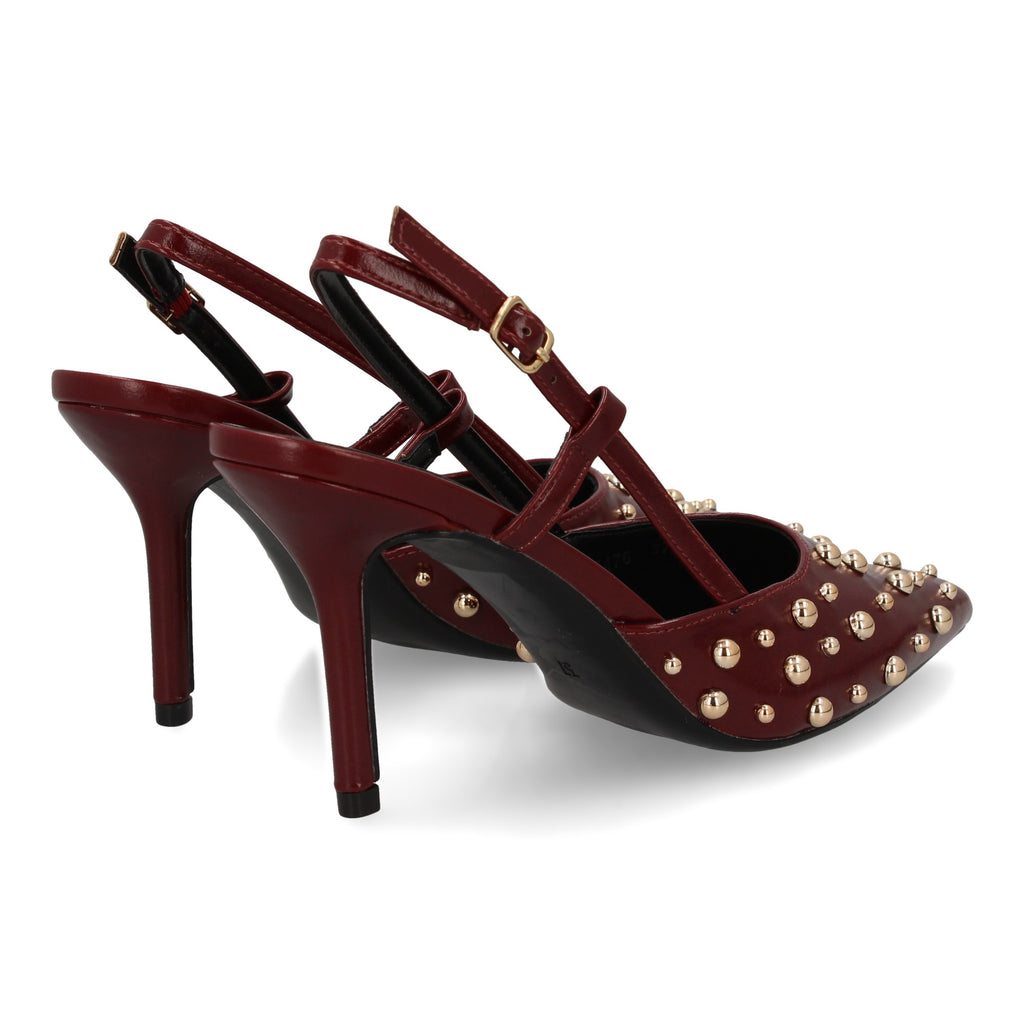 Zapato Burdeos De Salon Con Tacon Fino Stiletto