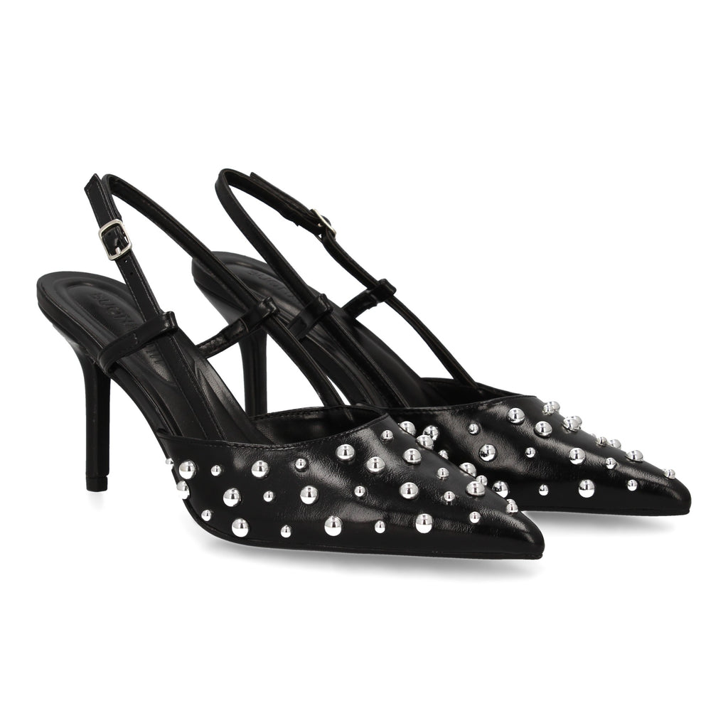 Zapato Negro De Salon Con Tacon Fino Stiletto