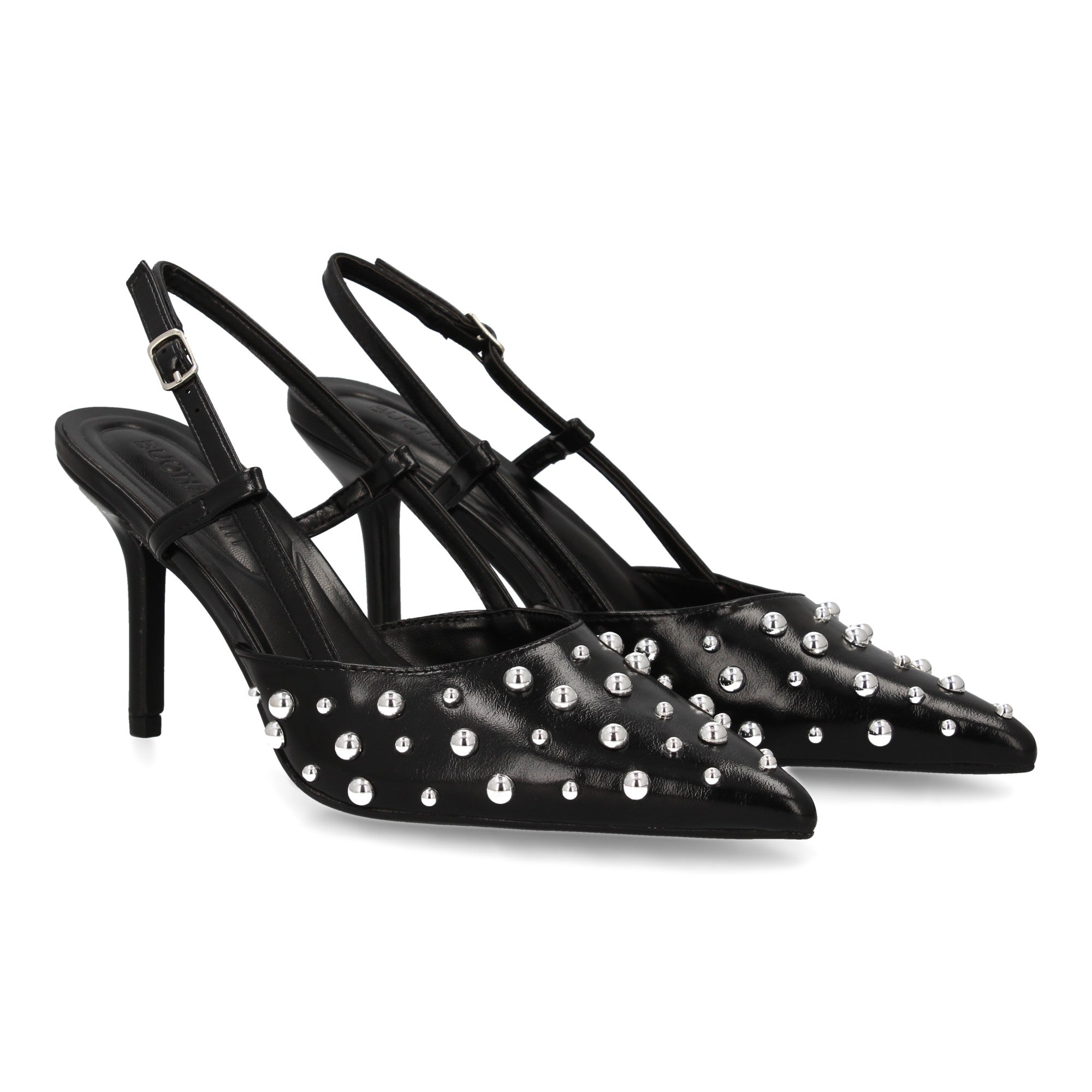 Zapato Negro De Salon Con Tacon Fino Stiletto