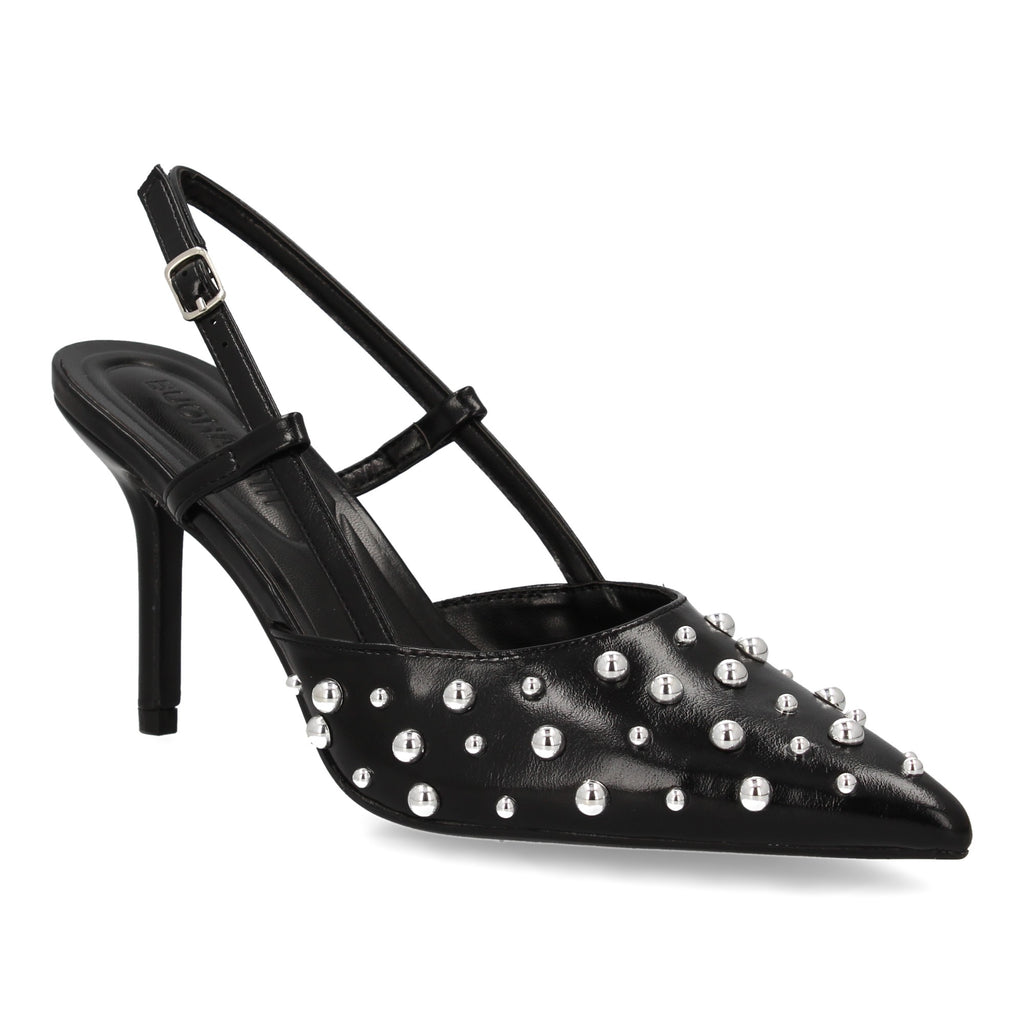 Zapato Negro De Salon Con Tacon Fino Stiletto
