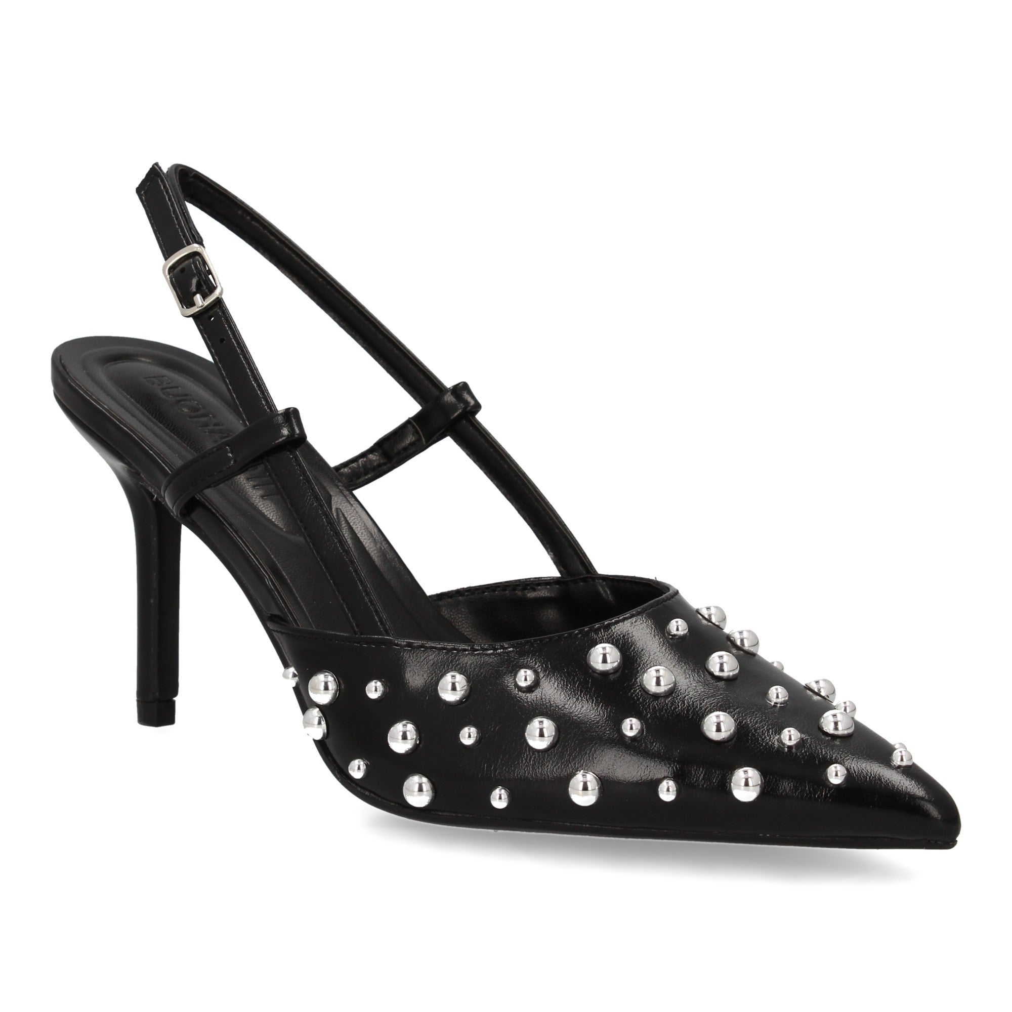 Zapato Negro De Salon Con Tacon Fino Stiletto