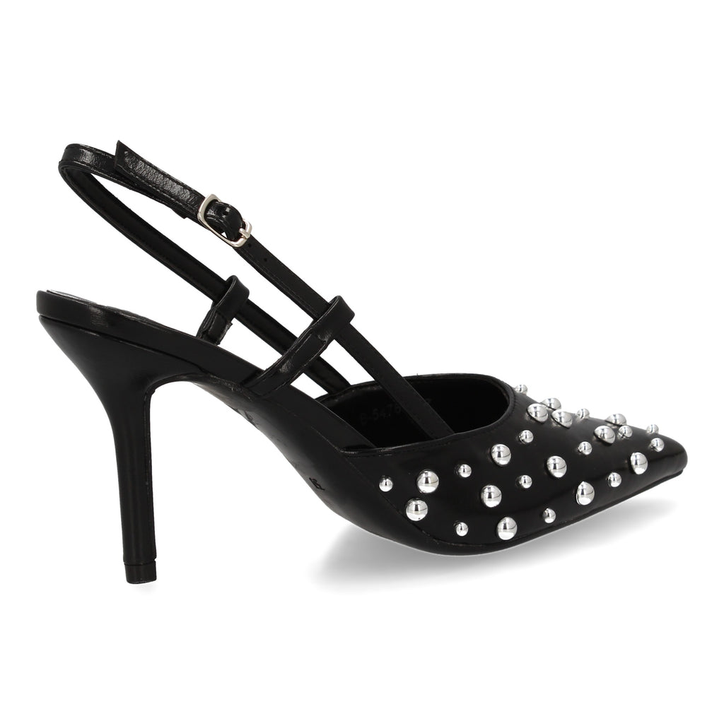 Zapato Negro De Salon Con Tacon Fino Stiletto