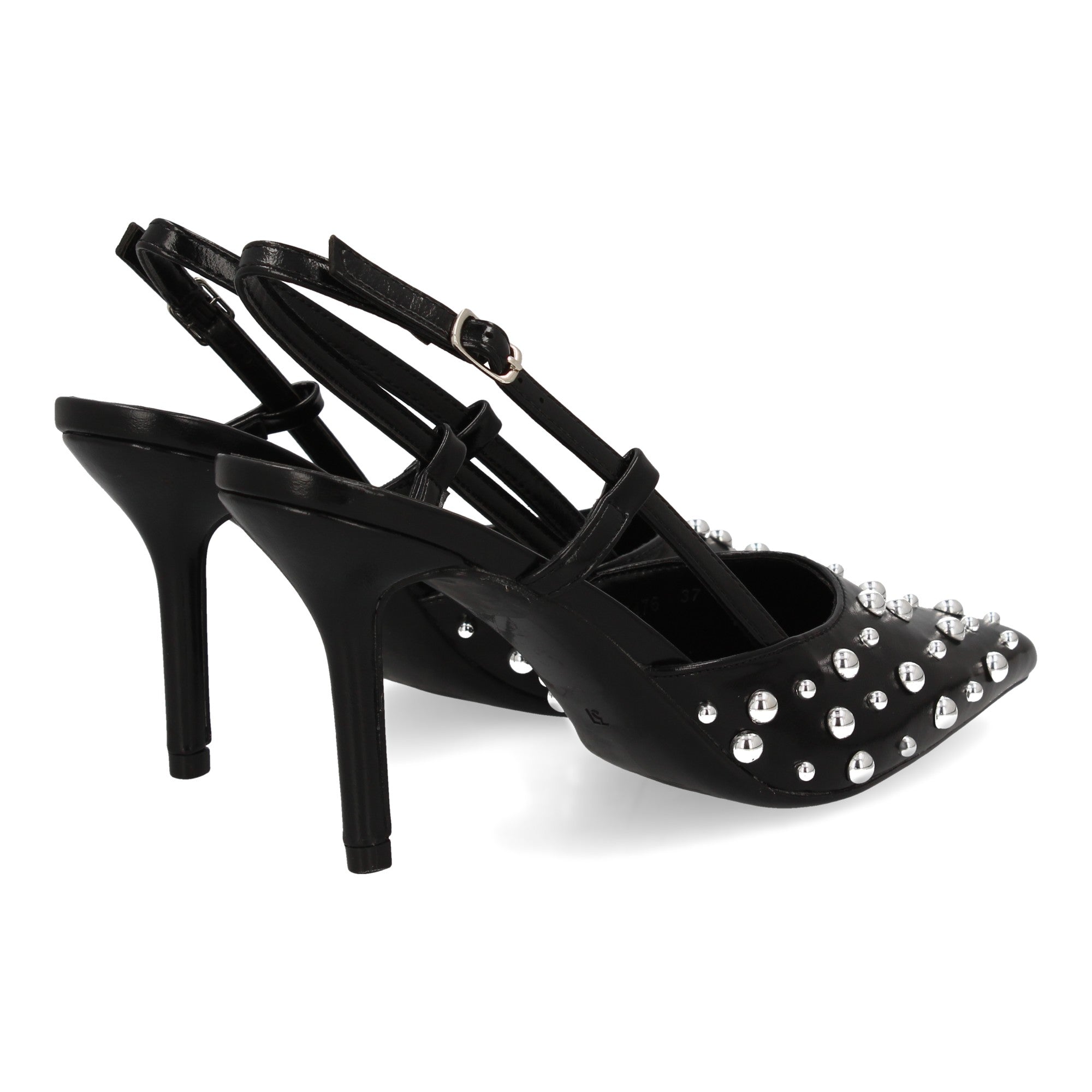 Zapato Negro De Salon Con Tacon Fino Stiletto
