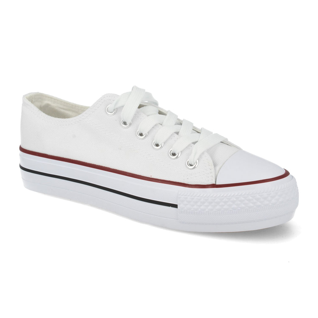 Zapatilla Blanca Plana Clasica Para Mujer