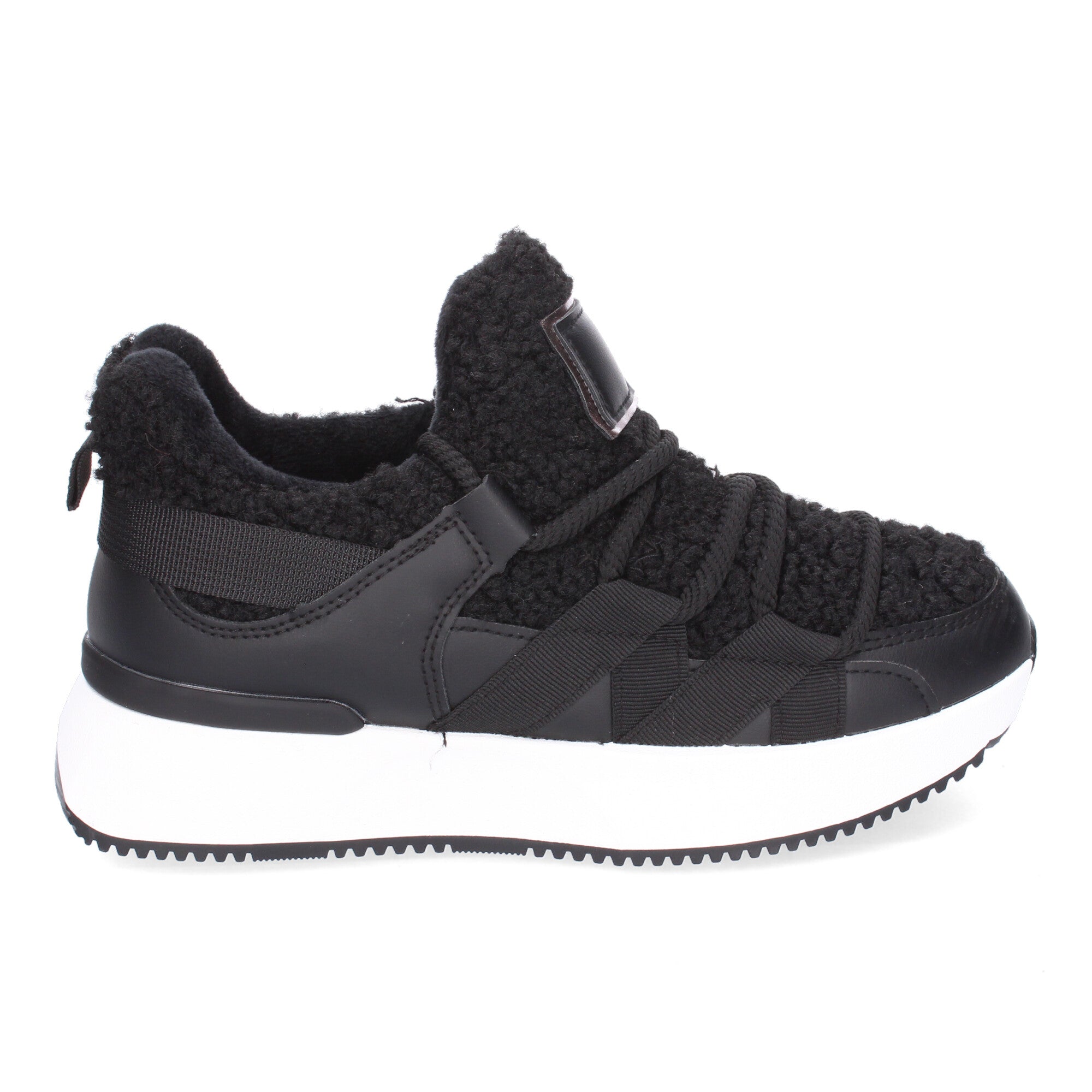Zapatillas Deportivas Negra De Borreguillo Para Mujer