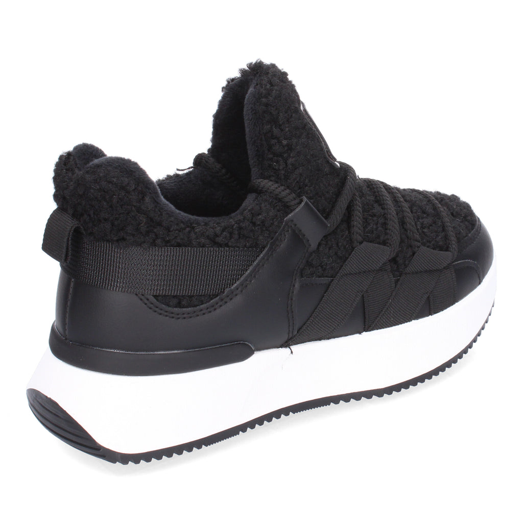 Zapatillas Deportivas Negra De Borreguillo Para Mujer
