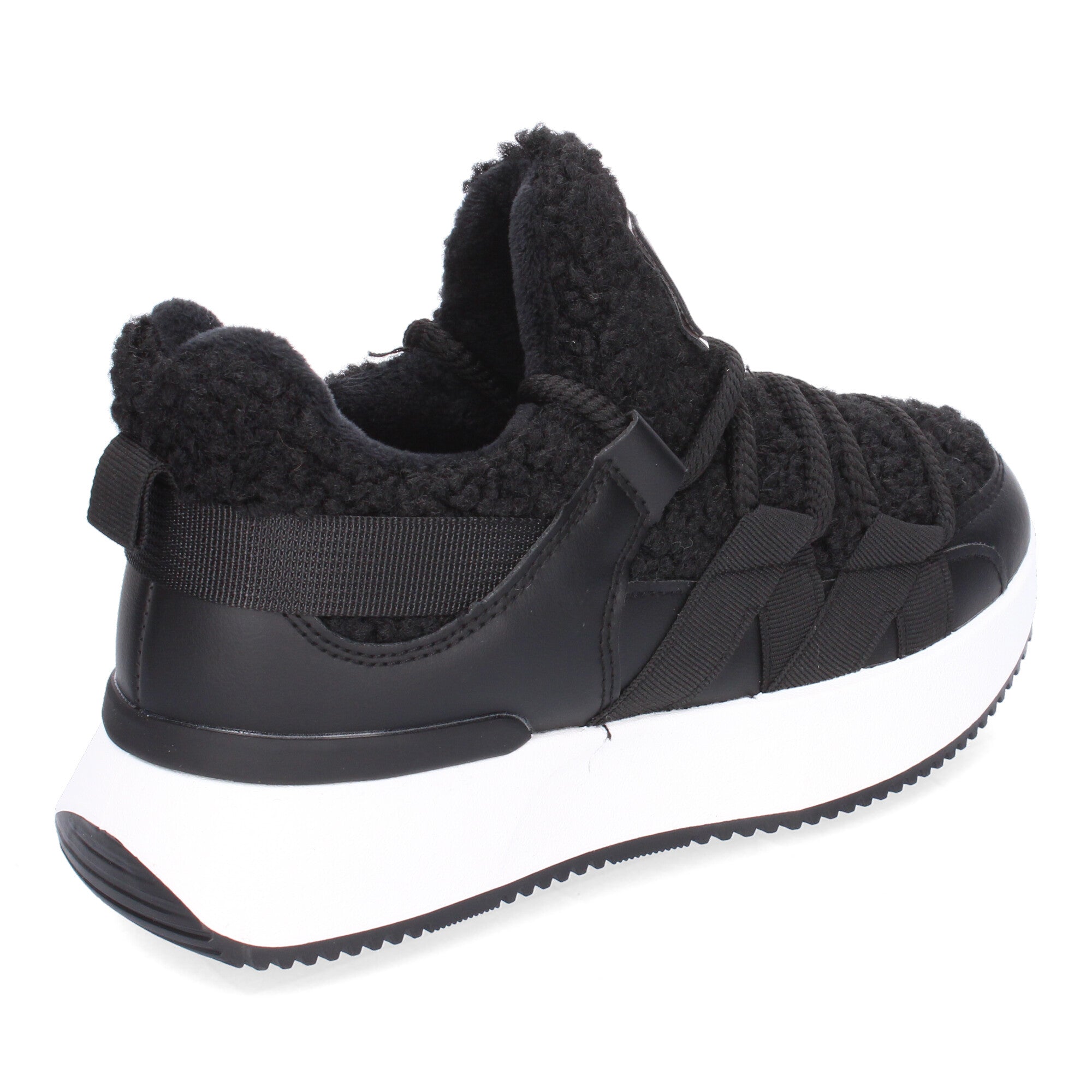 Zapatillas Deportivas Negra De Borreguillo Para Mujer
