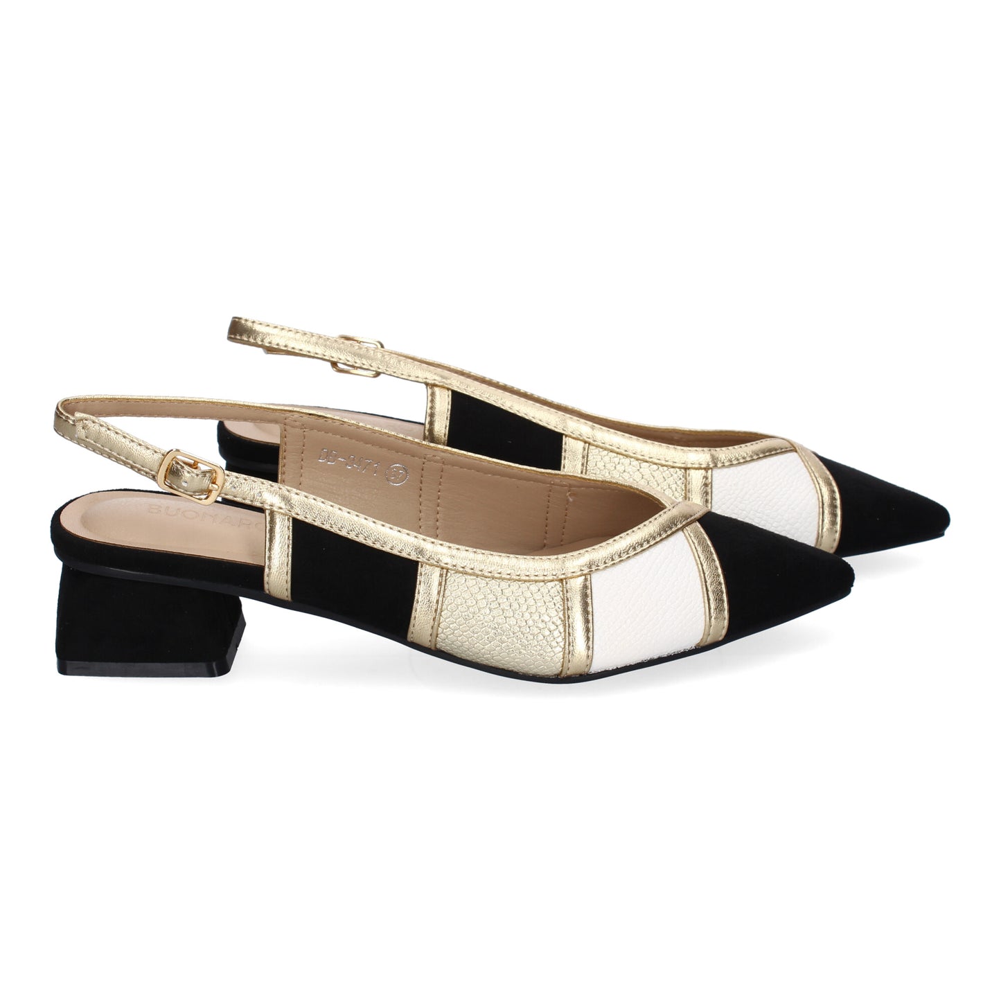 Cyrena Noir Chic – Zapato Negro Plano de Mujer Estilo Salón con Punta Fina y Cierre de Hebilla