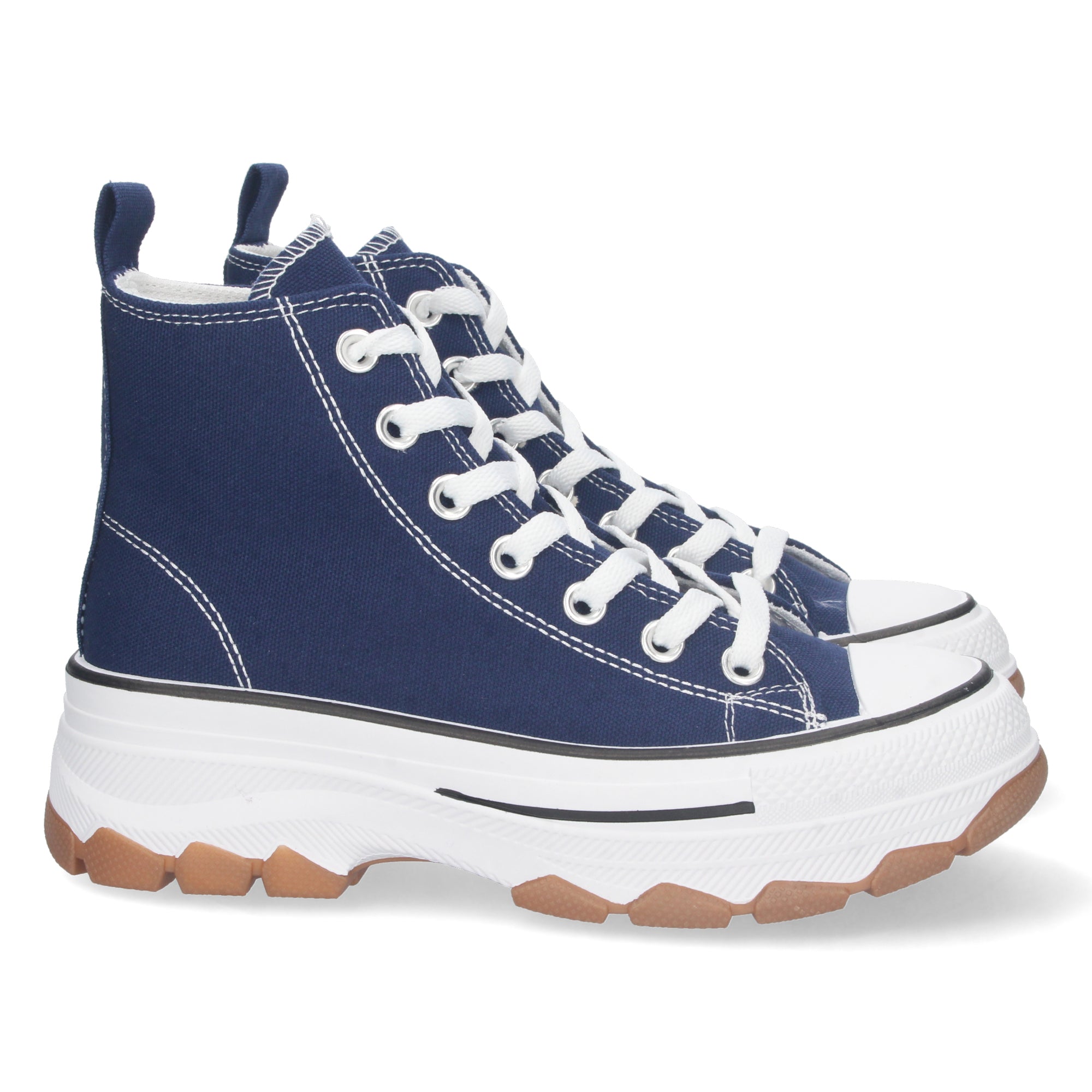 Zapatilla Abotinada de Plataforma Azul para Mujer