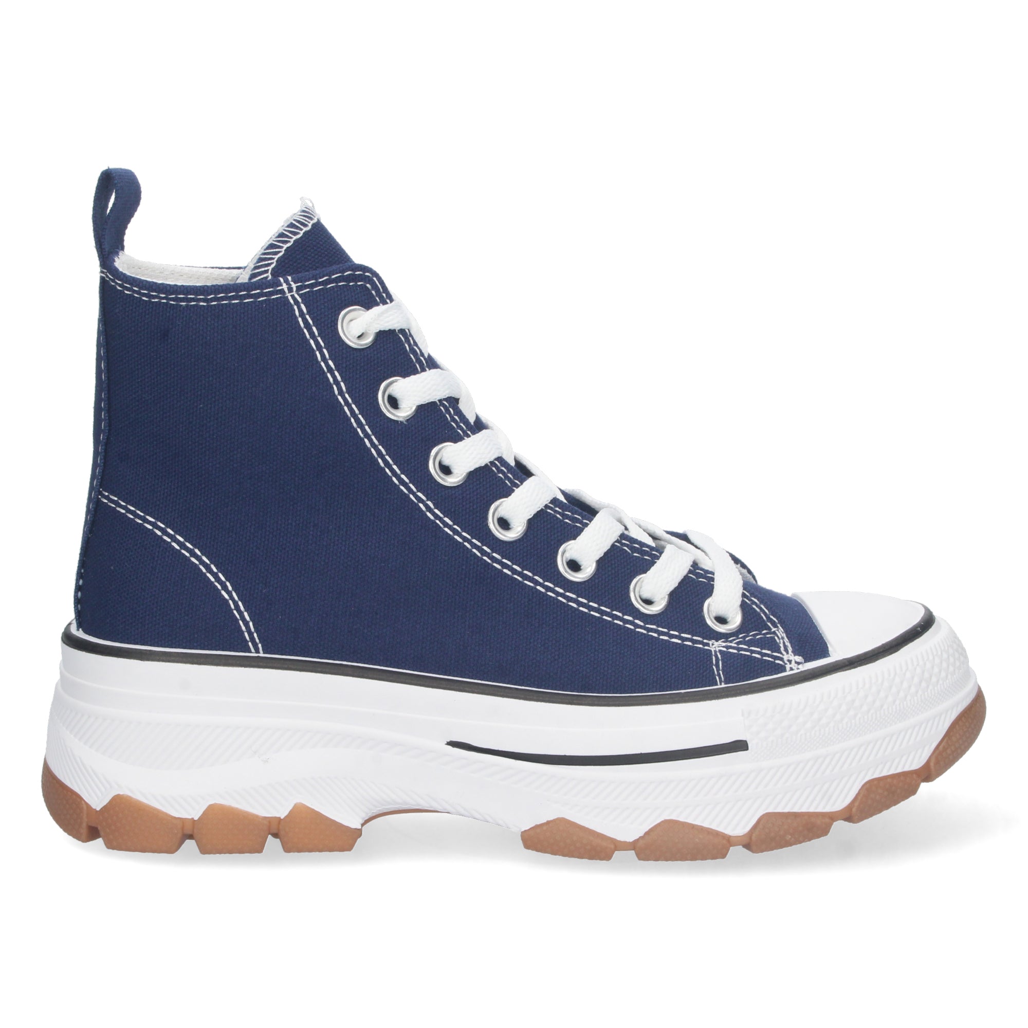 Zapatilla Abotinada de Plataforma Azul para Mujer