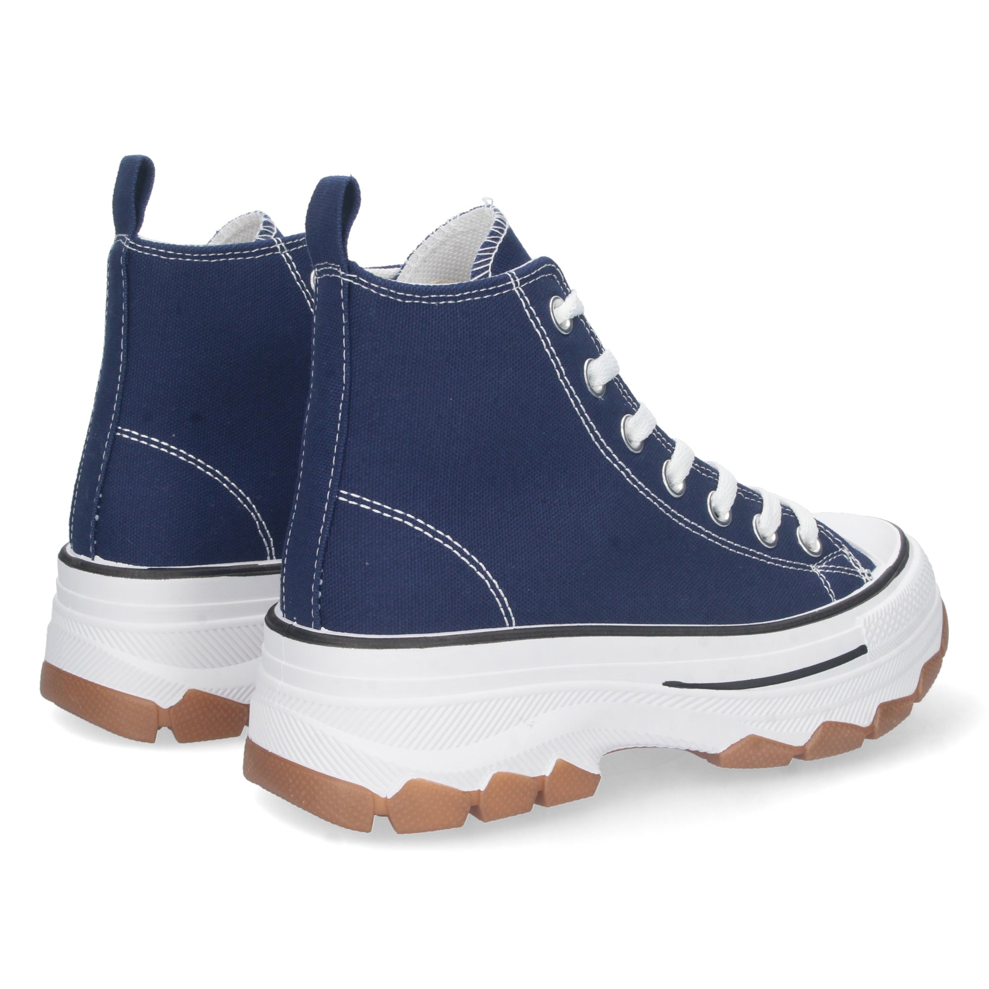 Zapatilla Abotinada de Plataforma Azul para Mujer