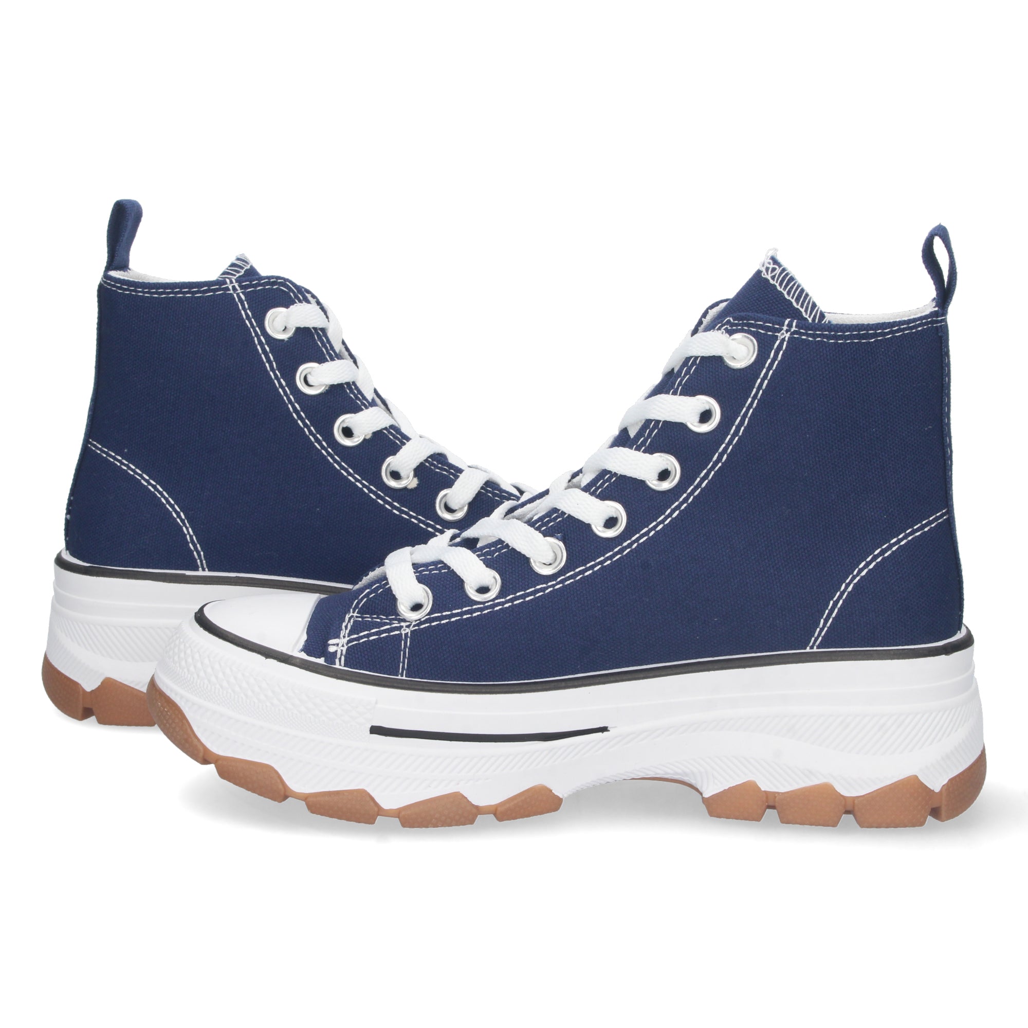 Zapatilla Abotinada de Plataforma Azul para Mujer