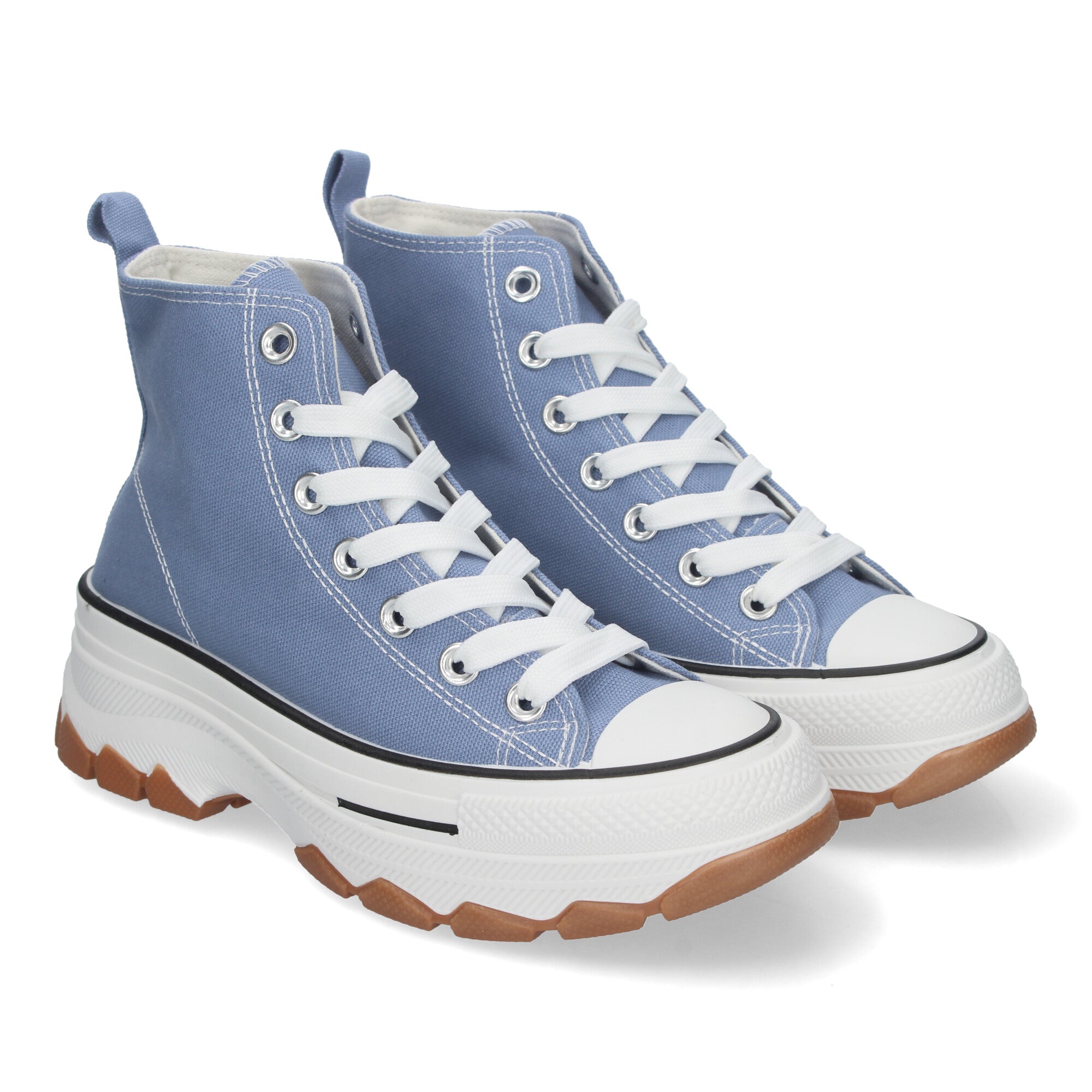 Zapatilla Abotinada de Plataforma Azules para Mujer
