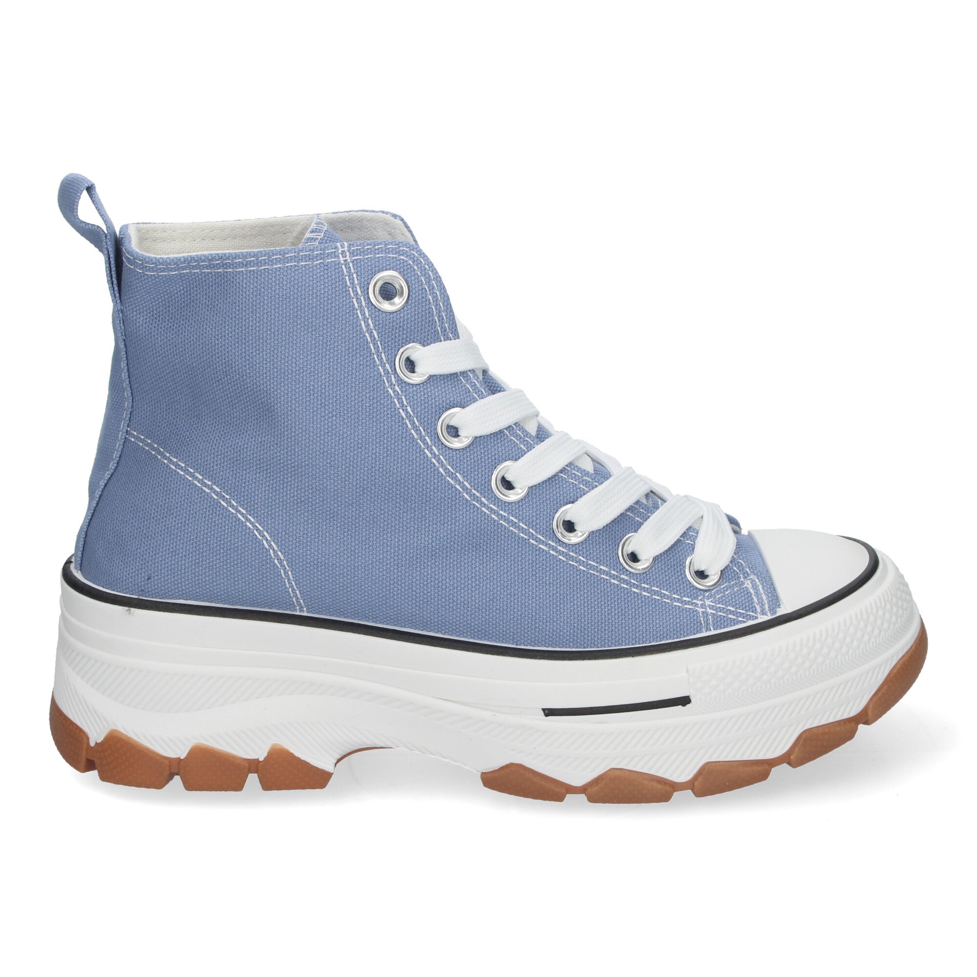 Zapatilla Abotinada de Plataforma Azules para Mujer