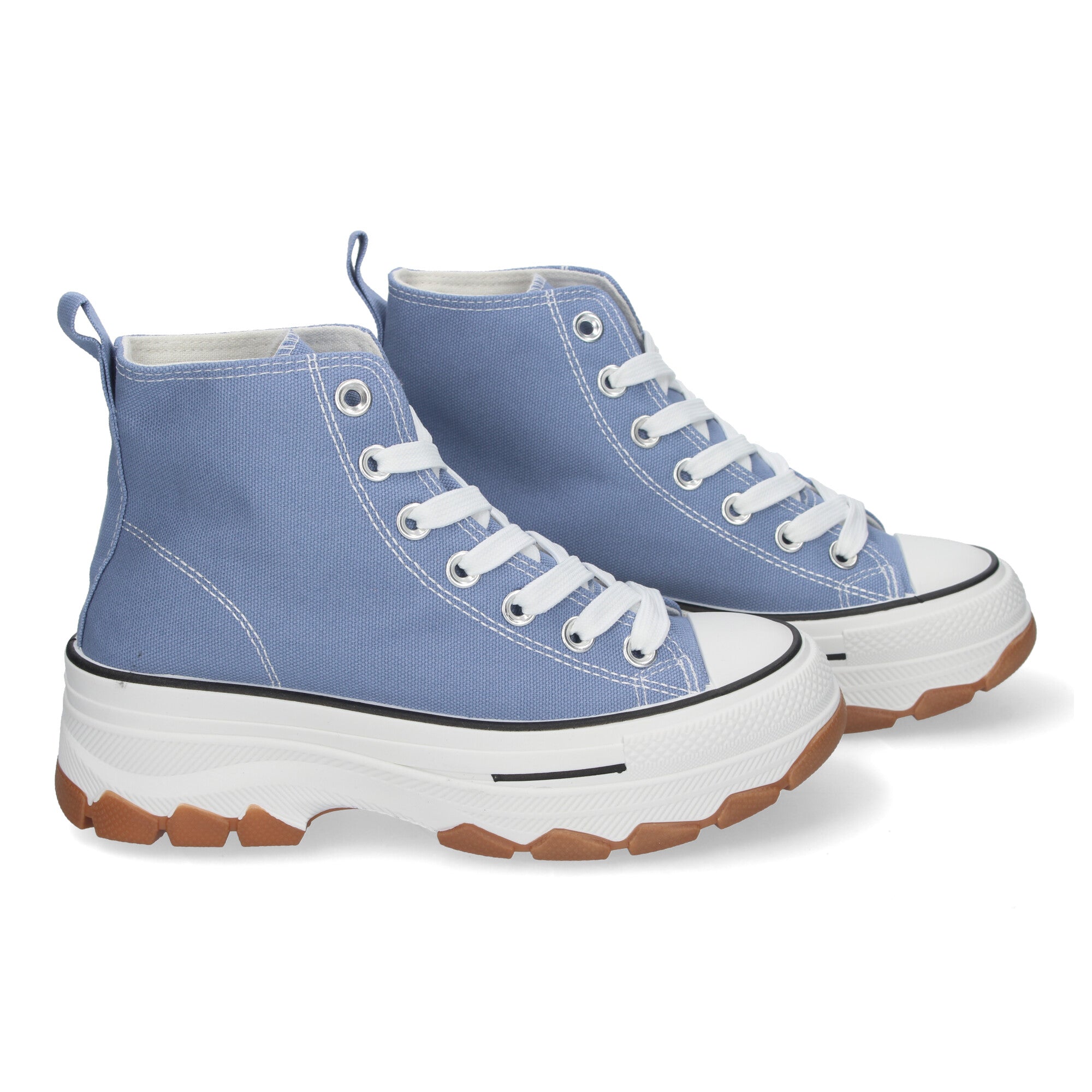 Zapatilla Abotinada de Plataforma Azules para Mujer