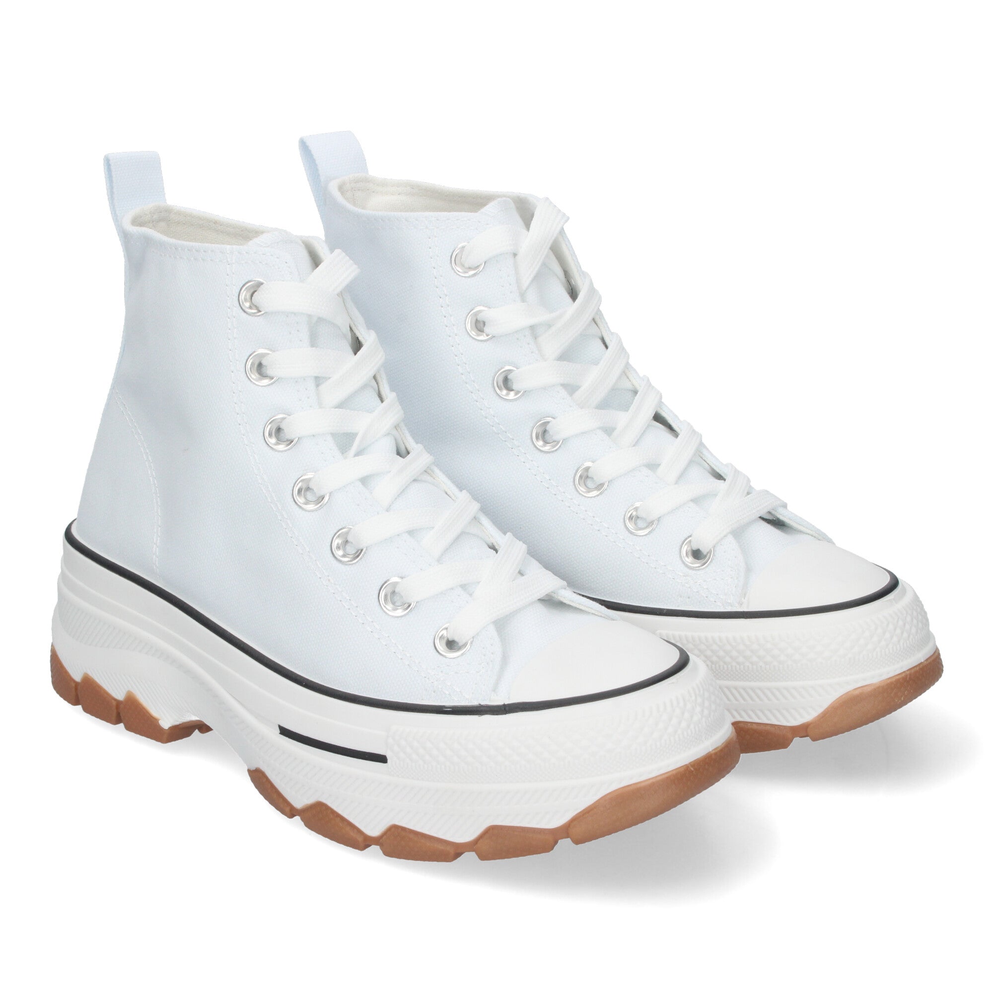 Zapatilla Bamba Abotinada Blancas de Plataforma  para Mujer