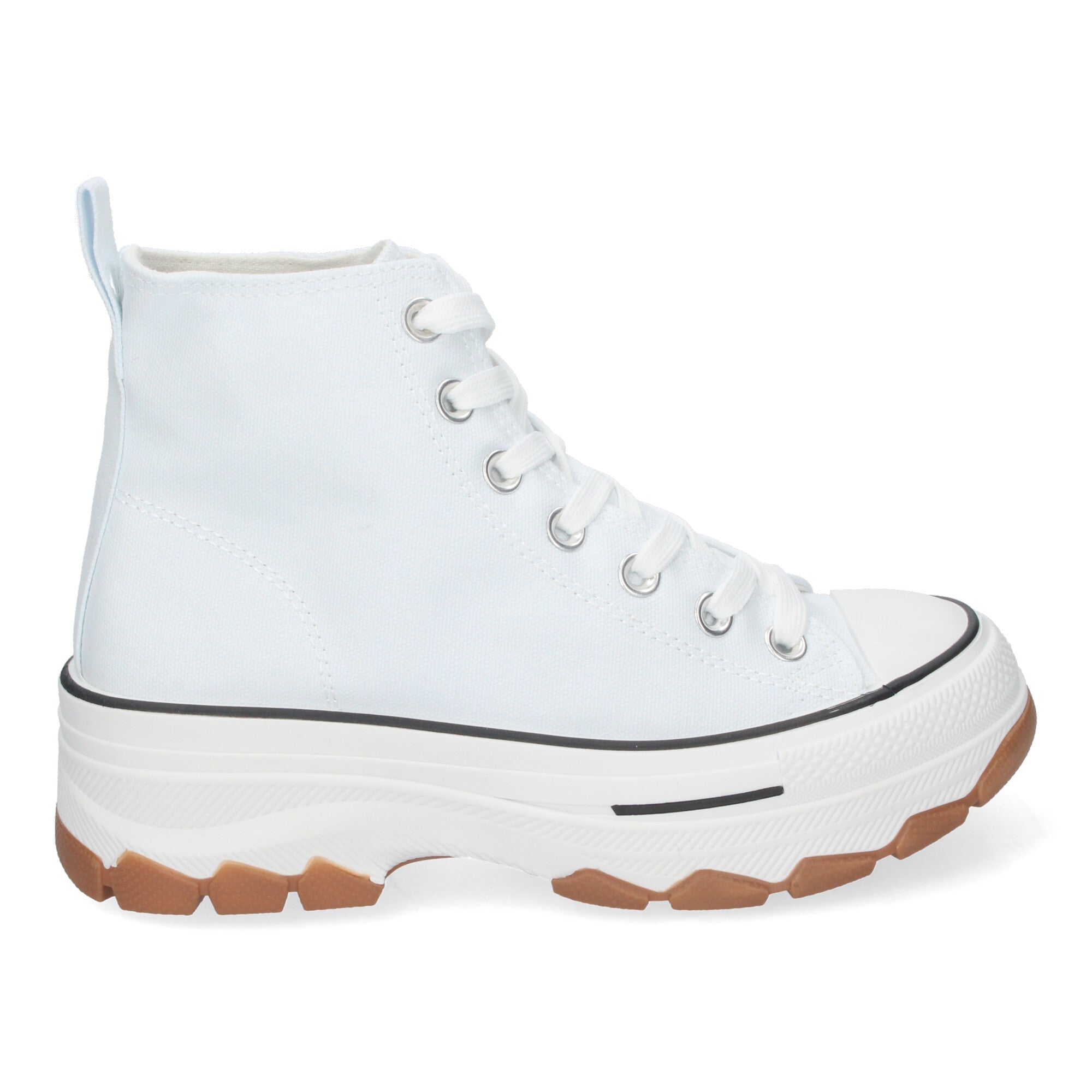 Zapatilla Bamba Abotinada Blancas de Plataforma  para Mujer