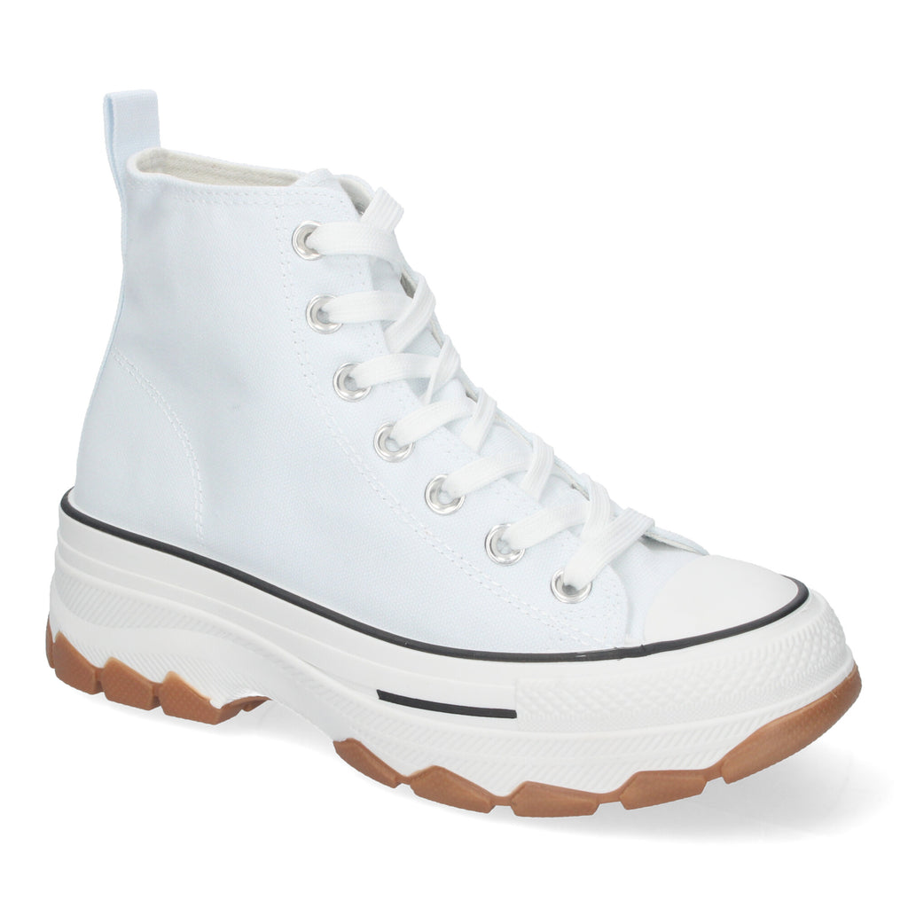 Zapatilla Bamba Abotinada Blancas de Plataforma  para Mujer