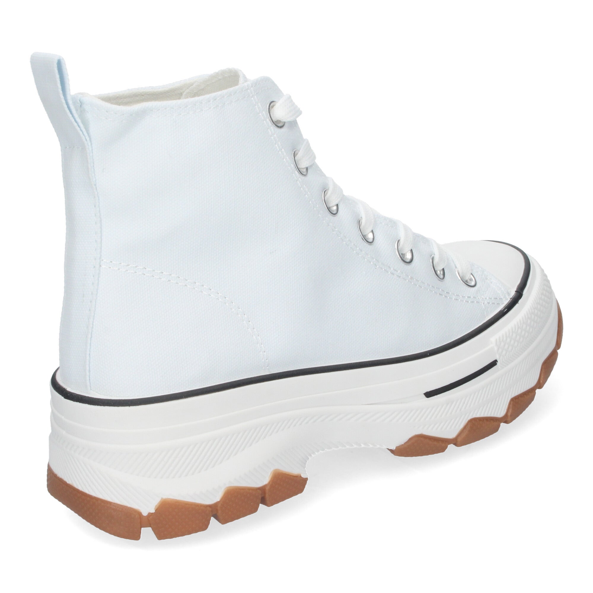 Zapatilla Bamba Abotinada Blancas de Plataforma  para Mujer