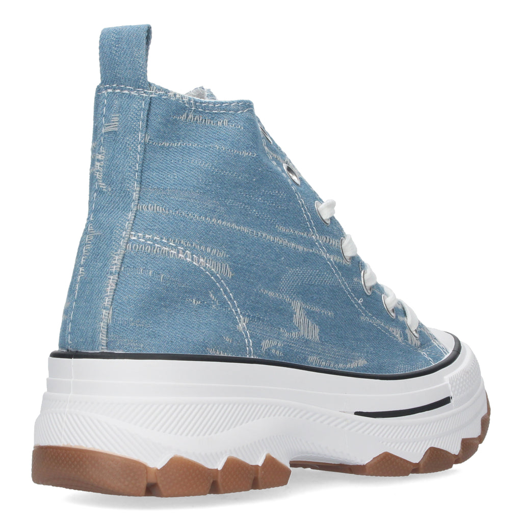 Zapatilla Bamba Abotinada Azules de Plataforma  para Mujer