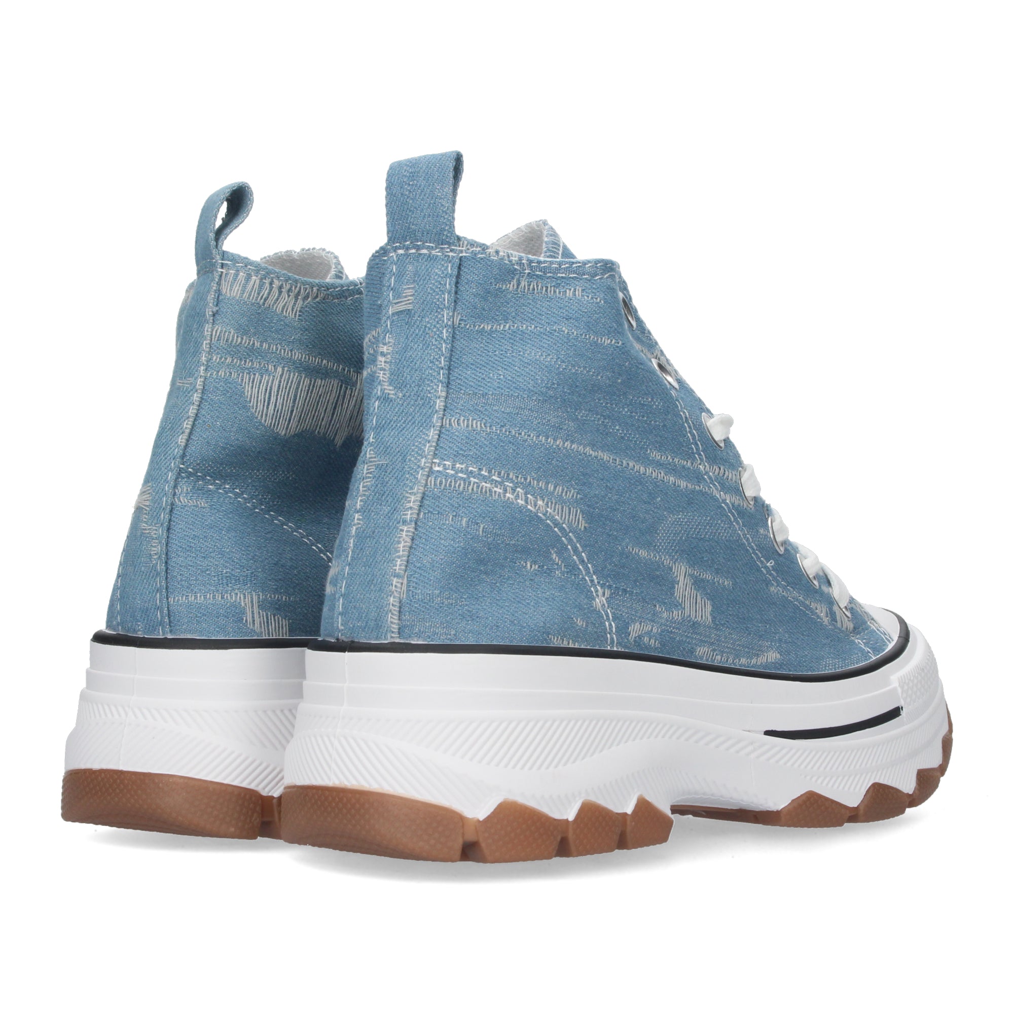 Zapatilla Bamba Abotinada Azules de Plataforma  para Mujer