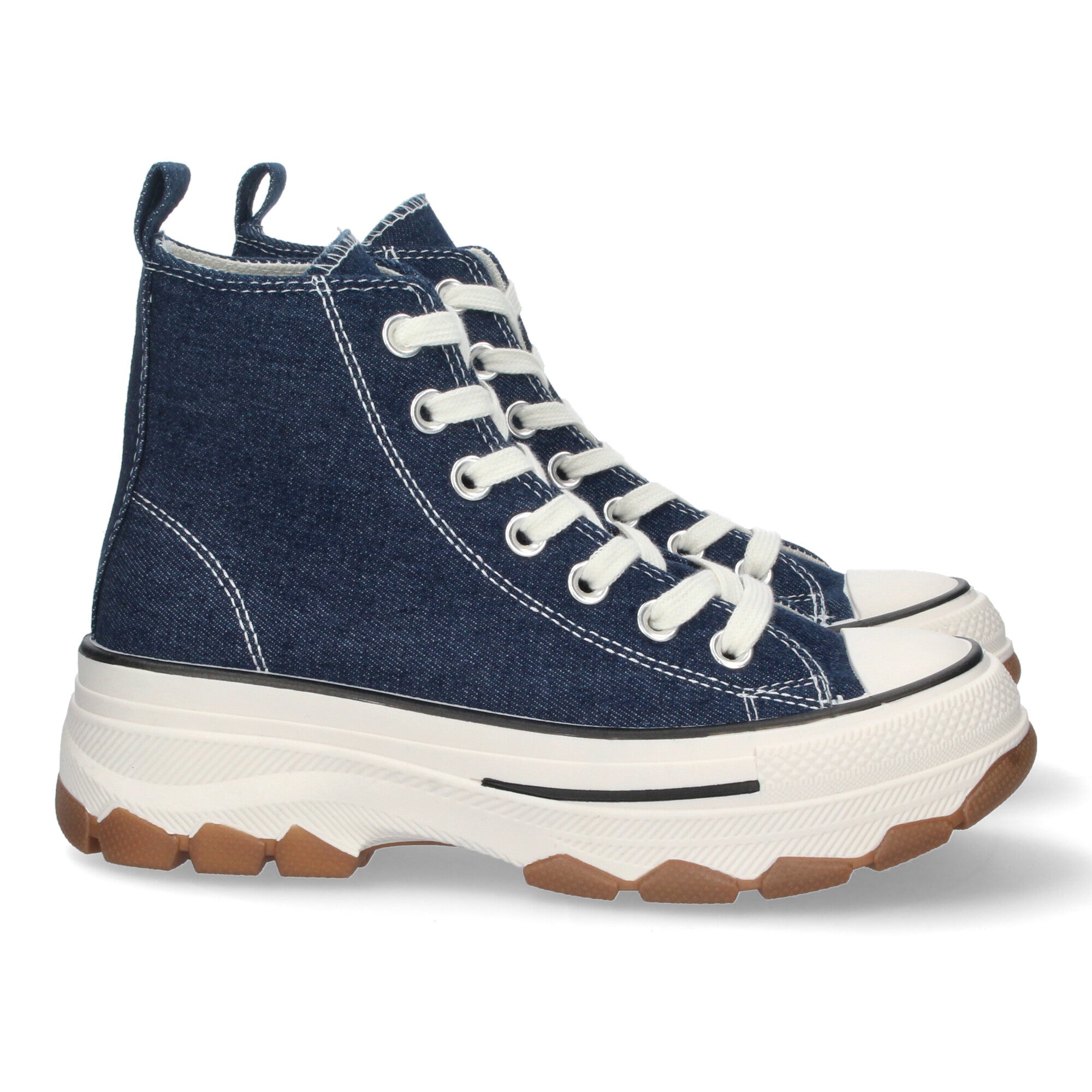 Zapatilla Bamba Abotinada Marinas de Plataforma  para Mujer