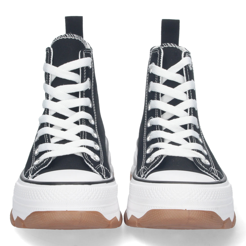 Zapatilla Bamba Abotinada Negras de Plataforma  para Mujer