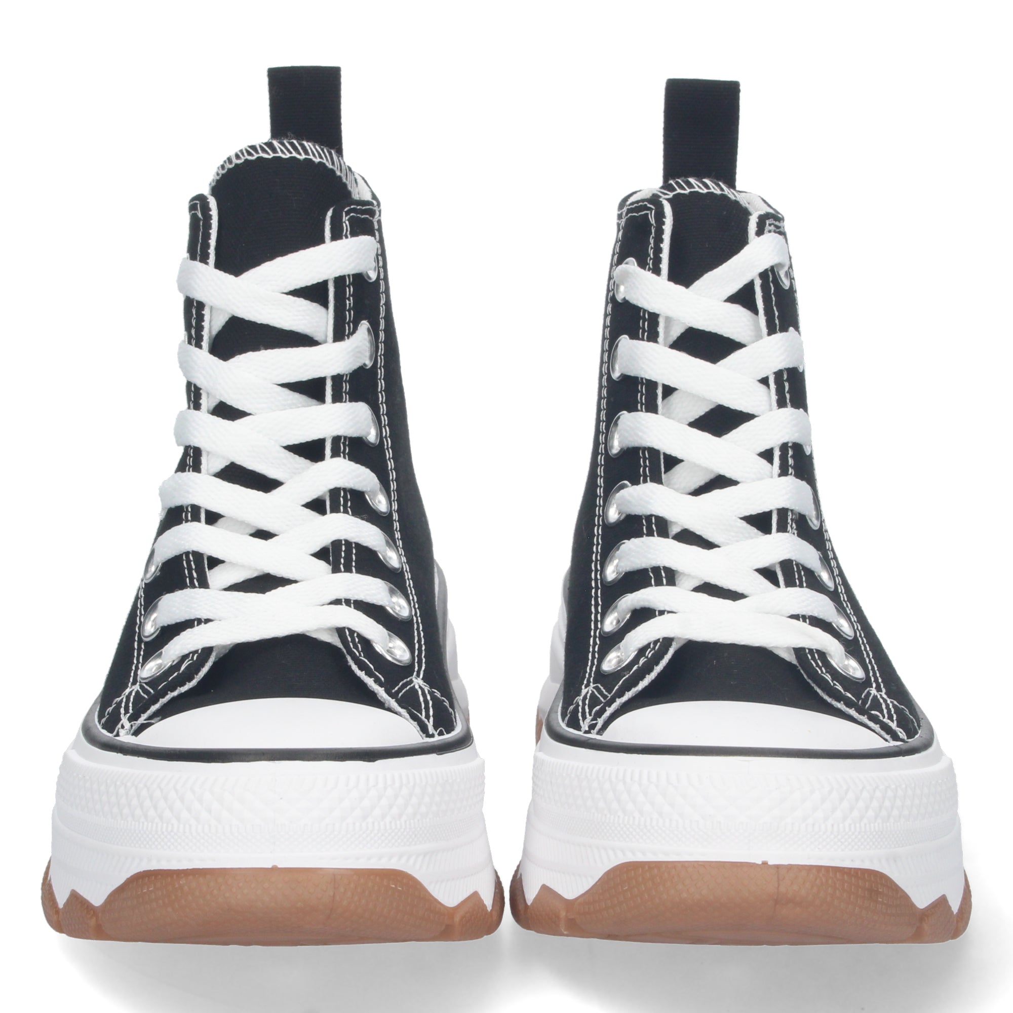 Zapatilla Bamba Abotinada Negras de Plataforma  para Mujer