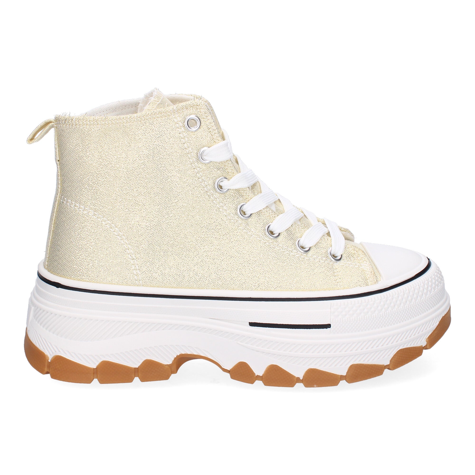 Zapatilla Bamba Abotinada doradas de Plataforma  para Mujer